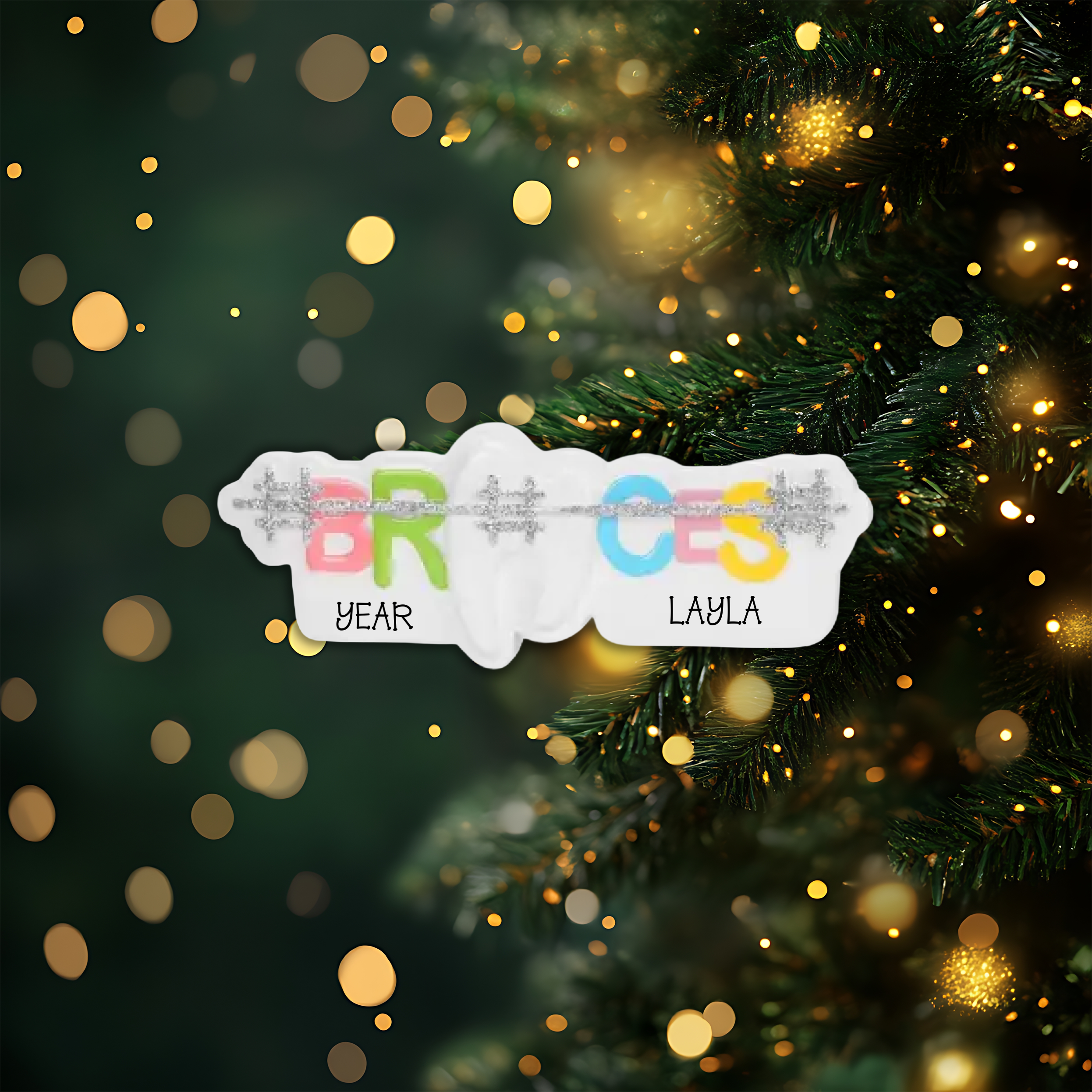 Braces Personalized Christmas Ornament