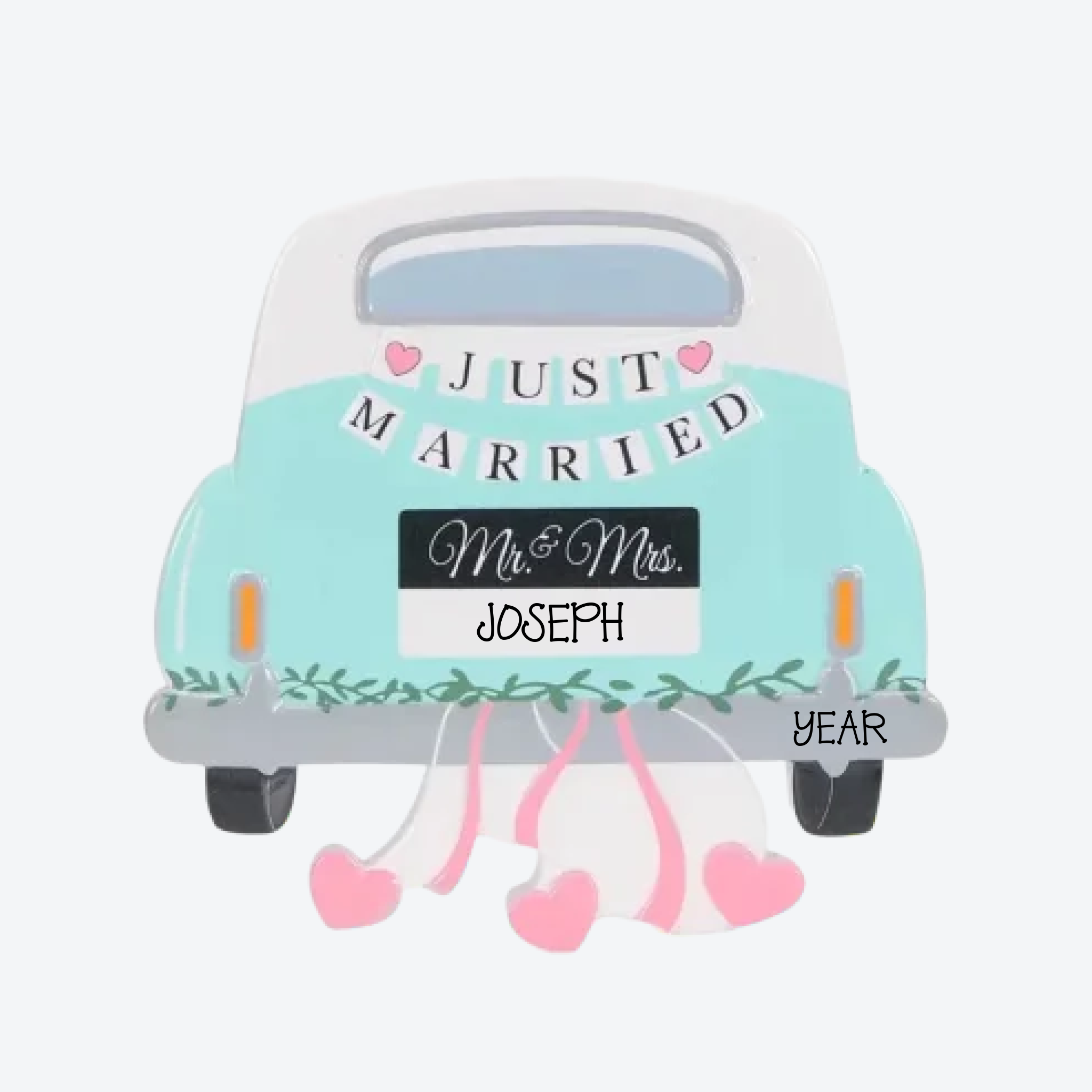 Just Married Car Personalized Christmas Ornament