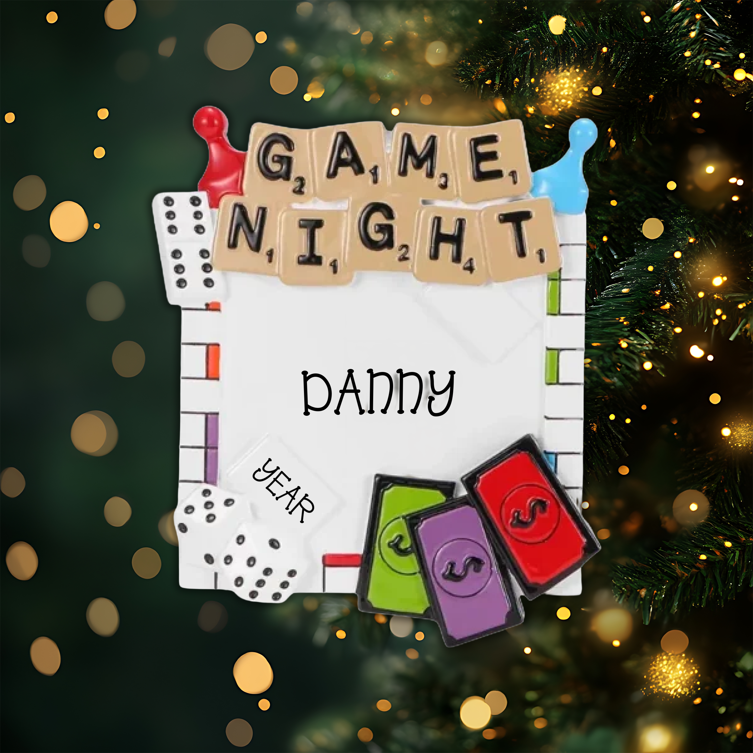 Board Game Night Personalized Christmas Ornament