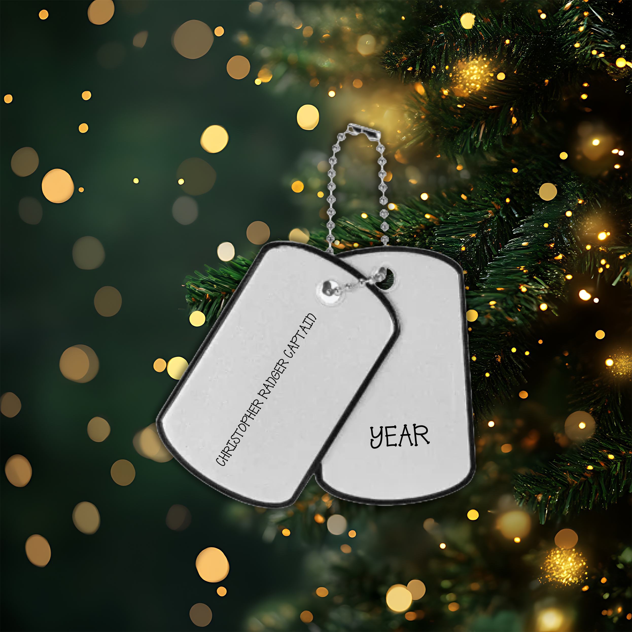 Military Dog Tags Personalized Christmas Ornament