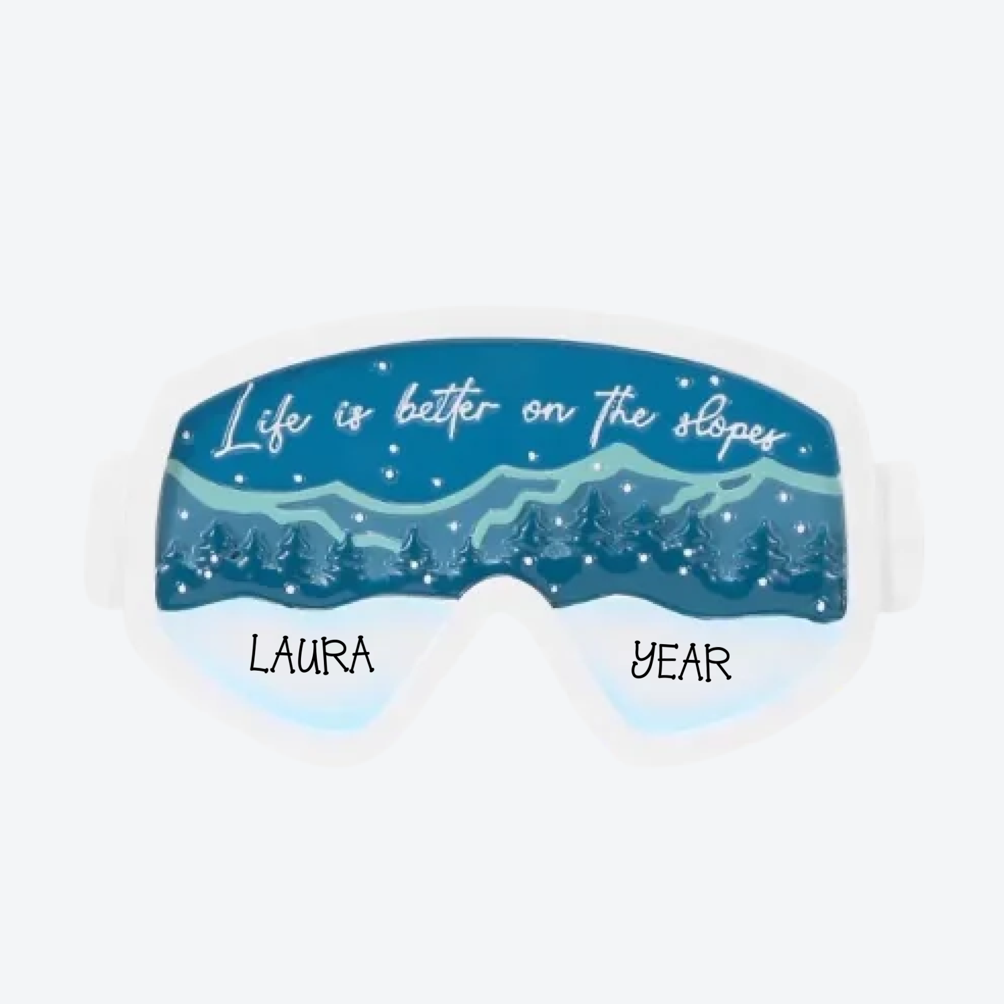 Ski Goggles Personalized Christmas Ornament