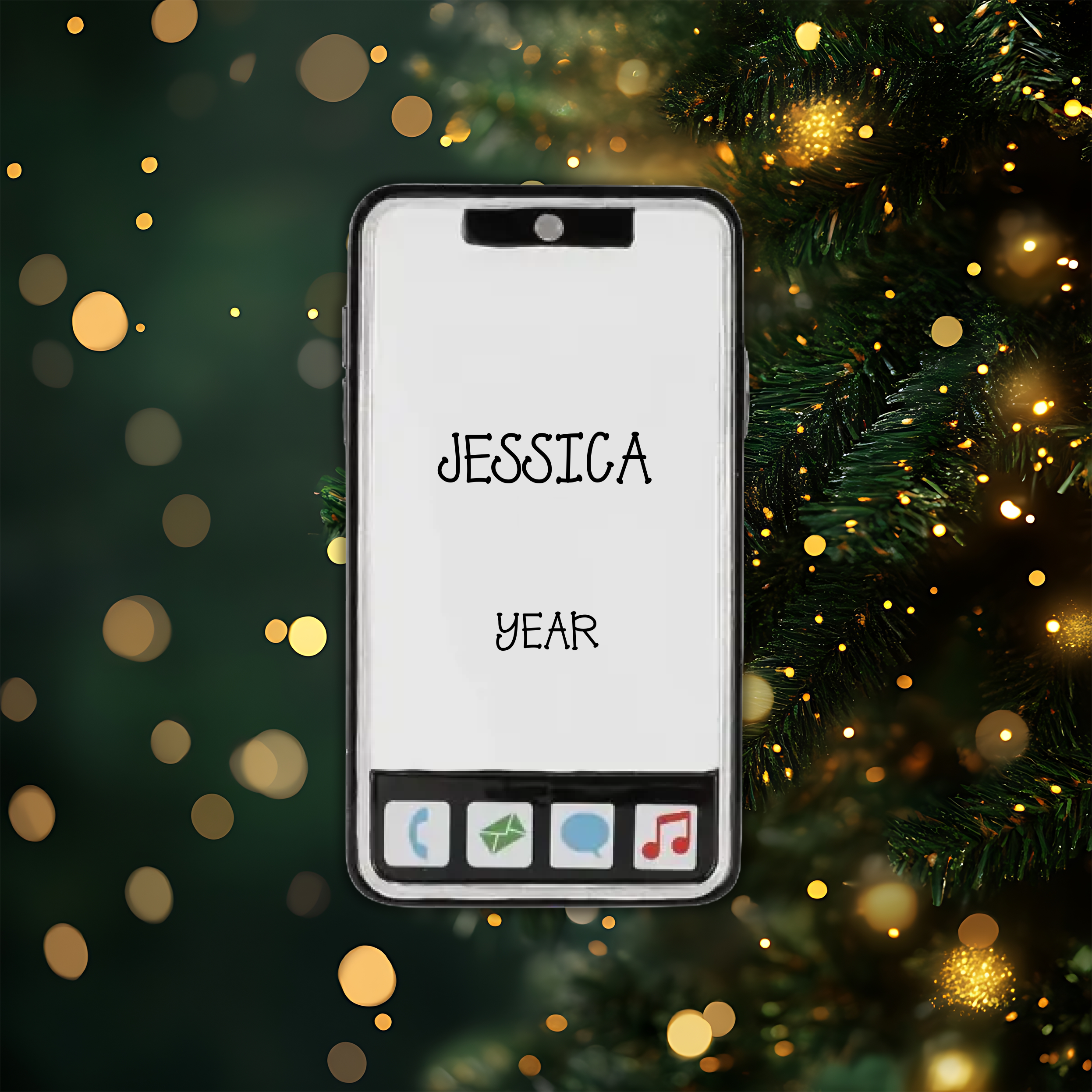 Cell Phone Personalized Christmas Ornament