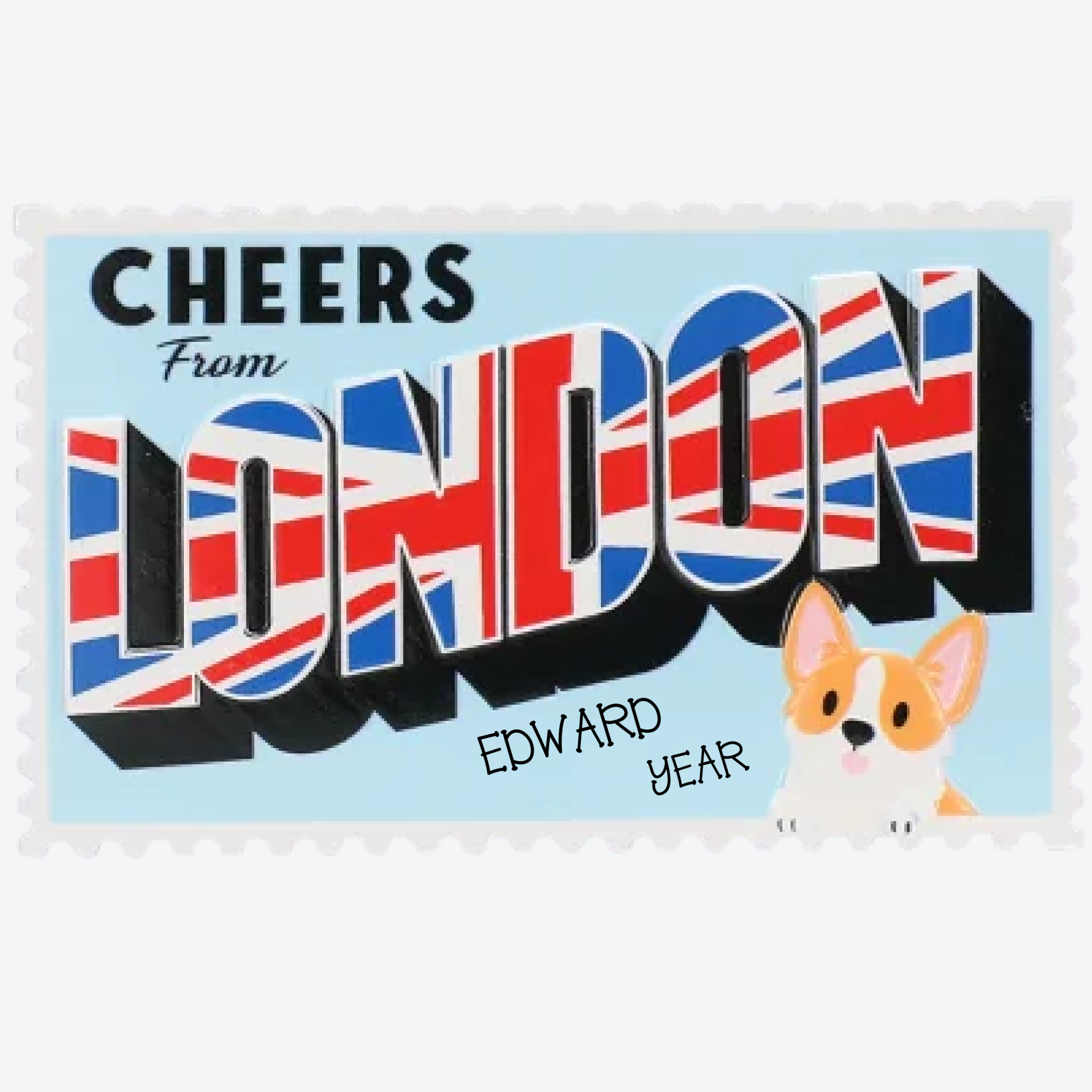 London Postcard Personalized Christmas Ornament