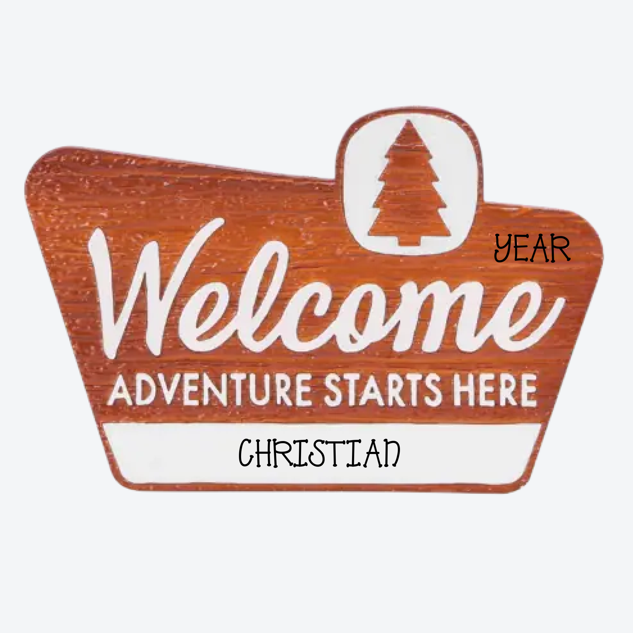 Welcome to the Park Sign Personalized Christmas Ornament