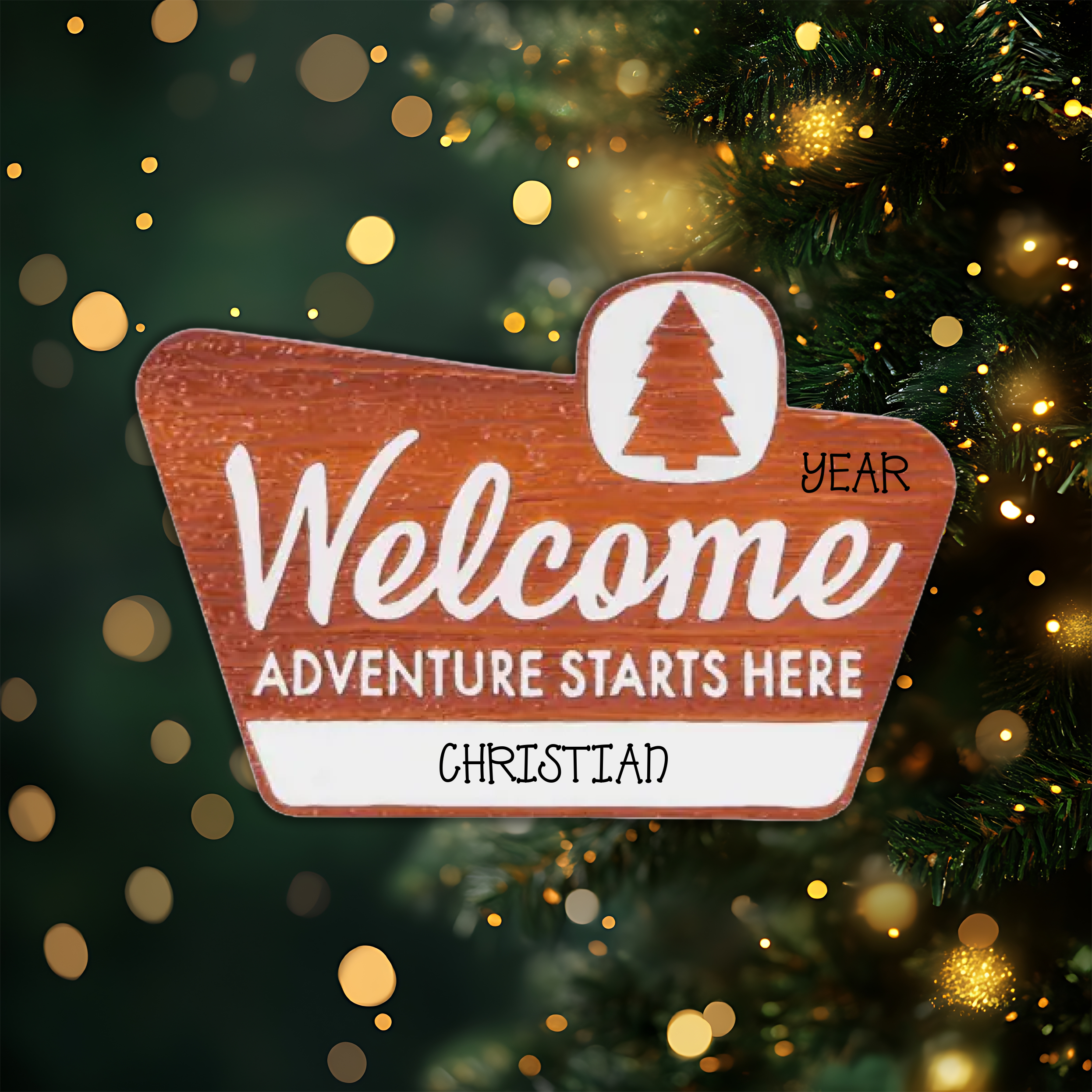Welcome to the Park Sign Personalized Christmas Ornament