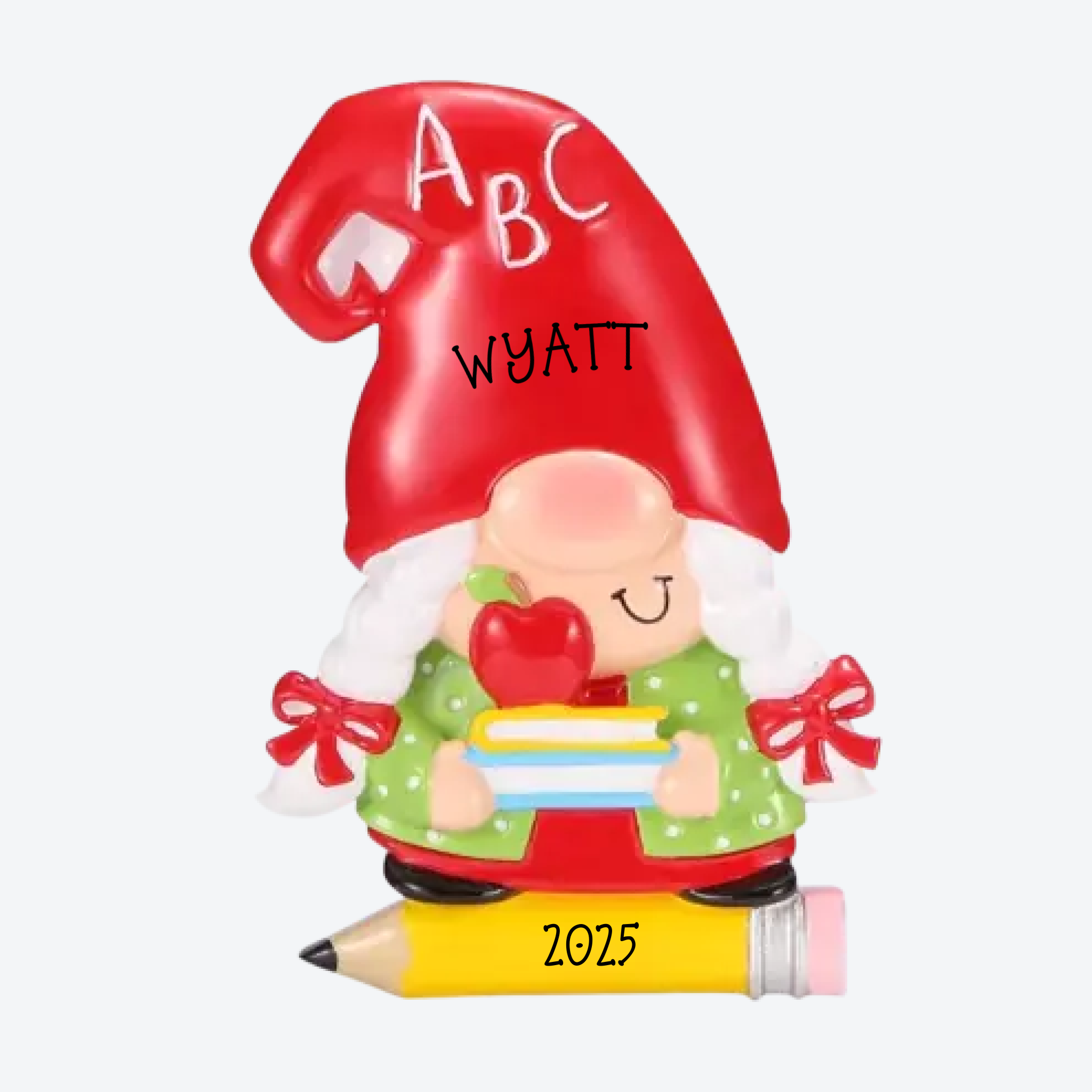 Gnome Teacher Personalized Christmas Ornament