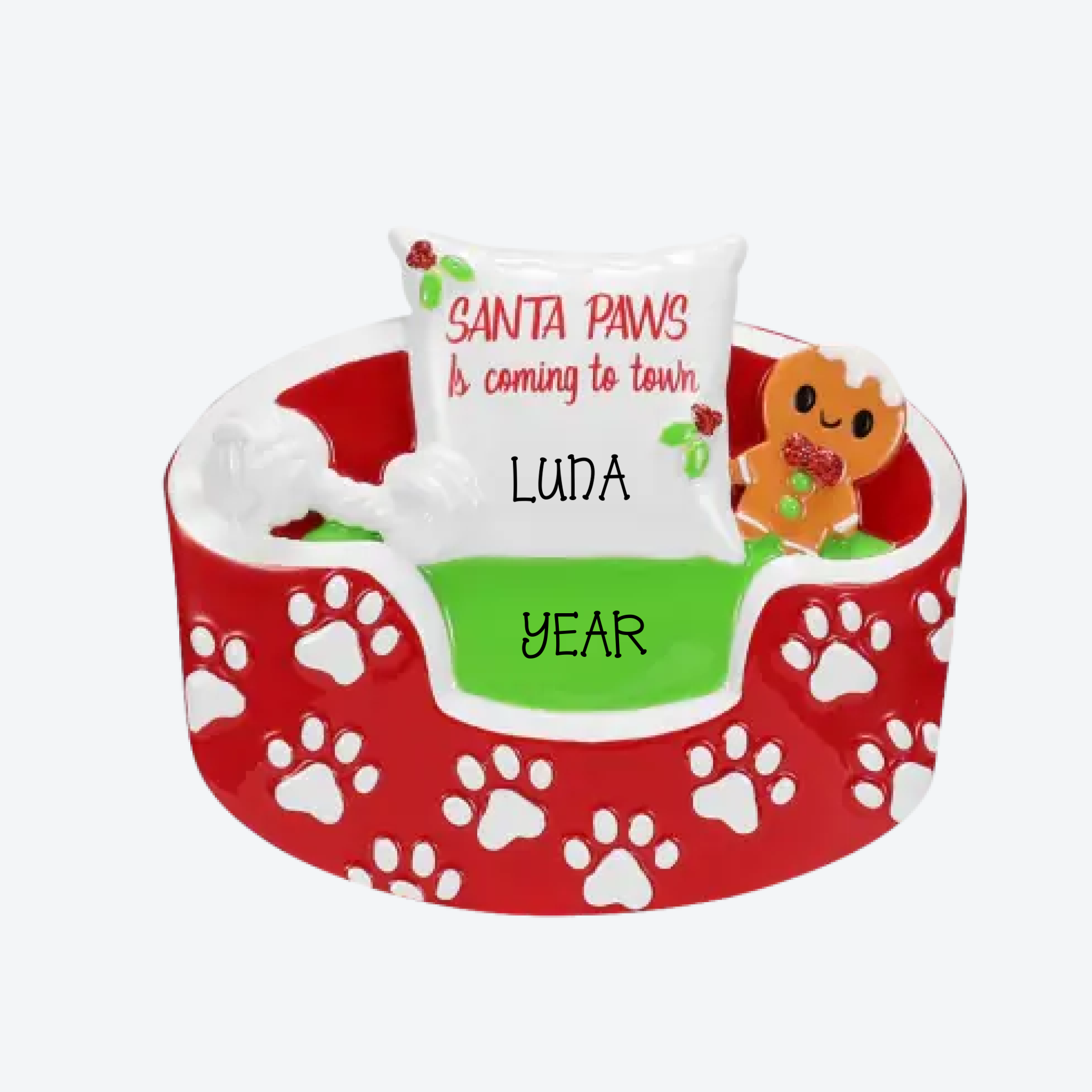 Dog Bed Personalized Christmas Ornament