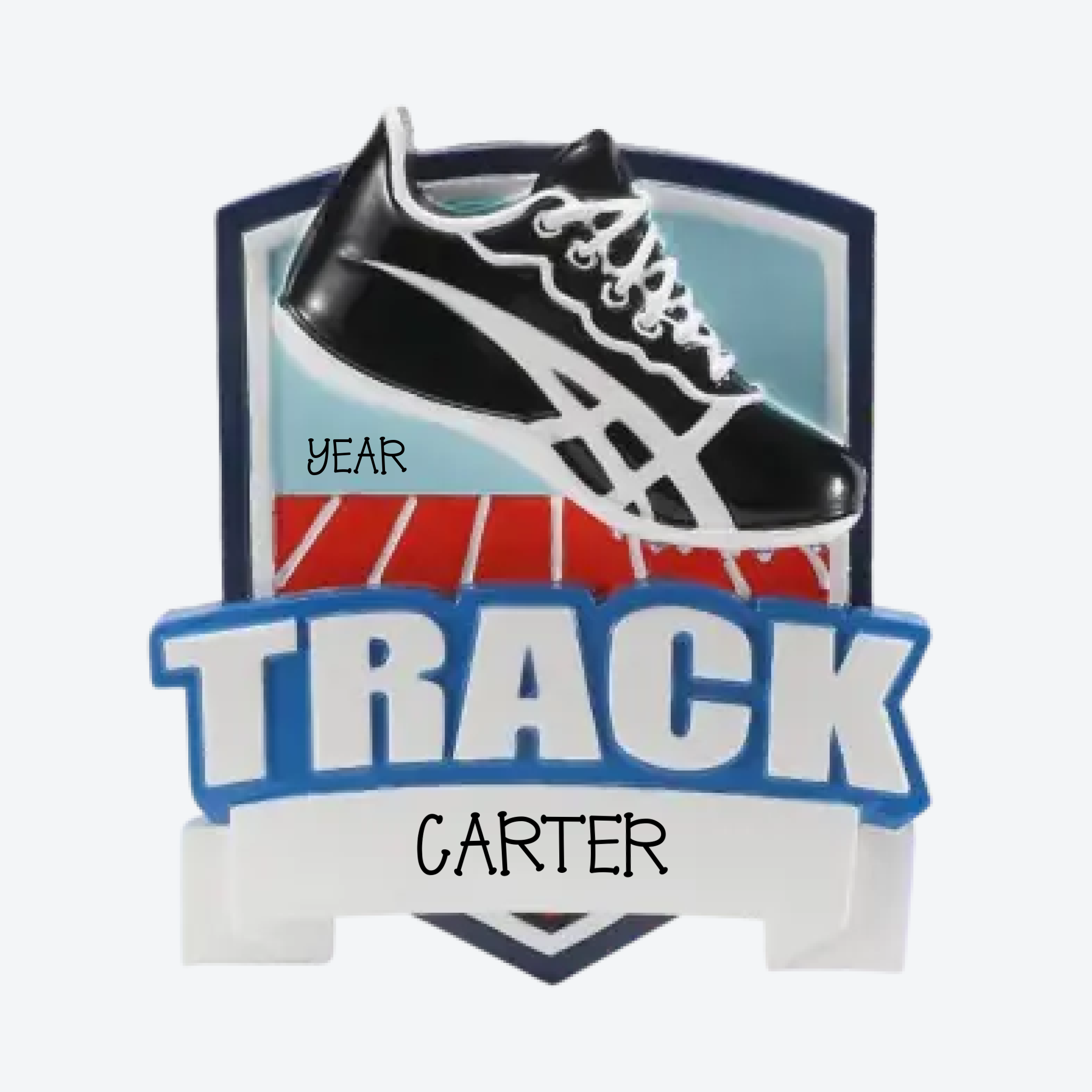 Track Shield Personalized Christmas Ornament