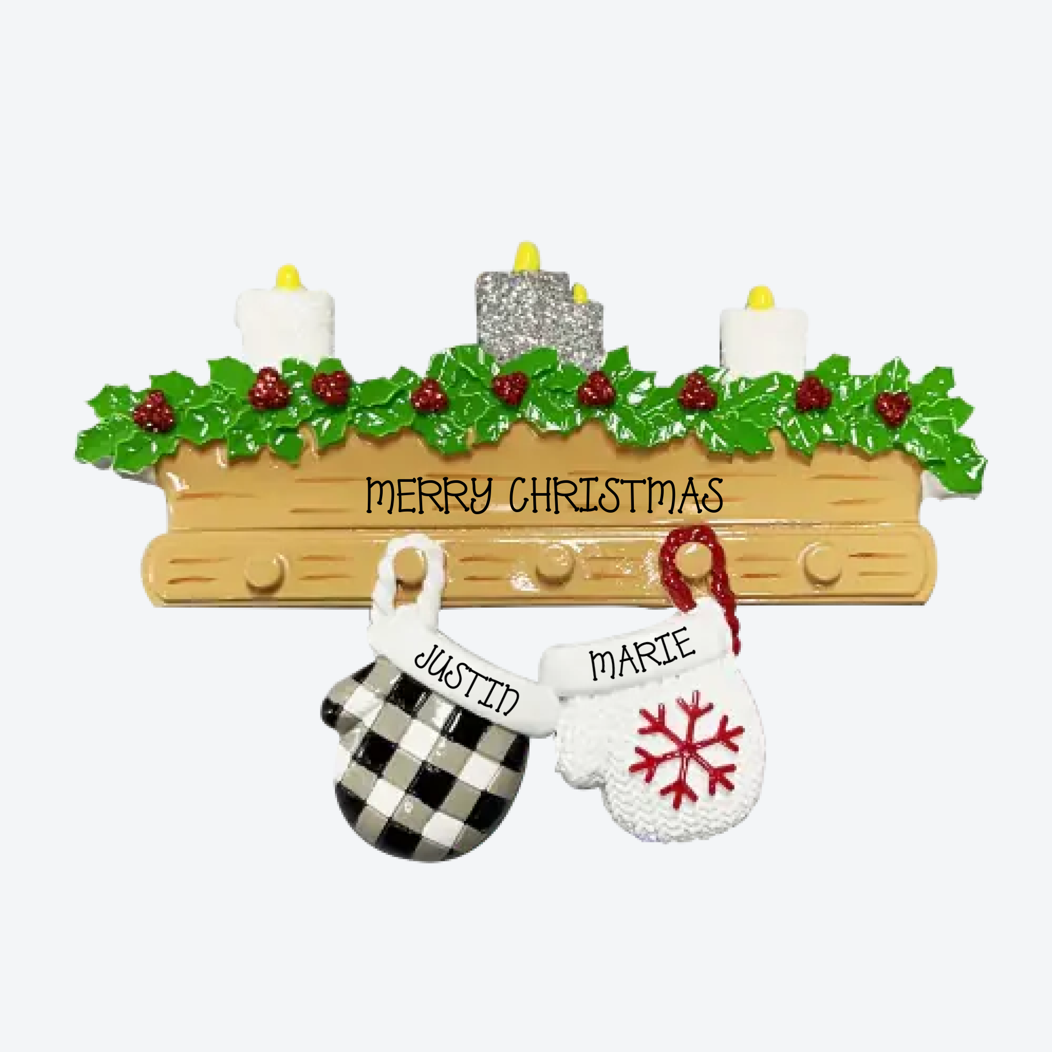 Mitten Couple Personalized Christmas Ornament