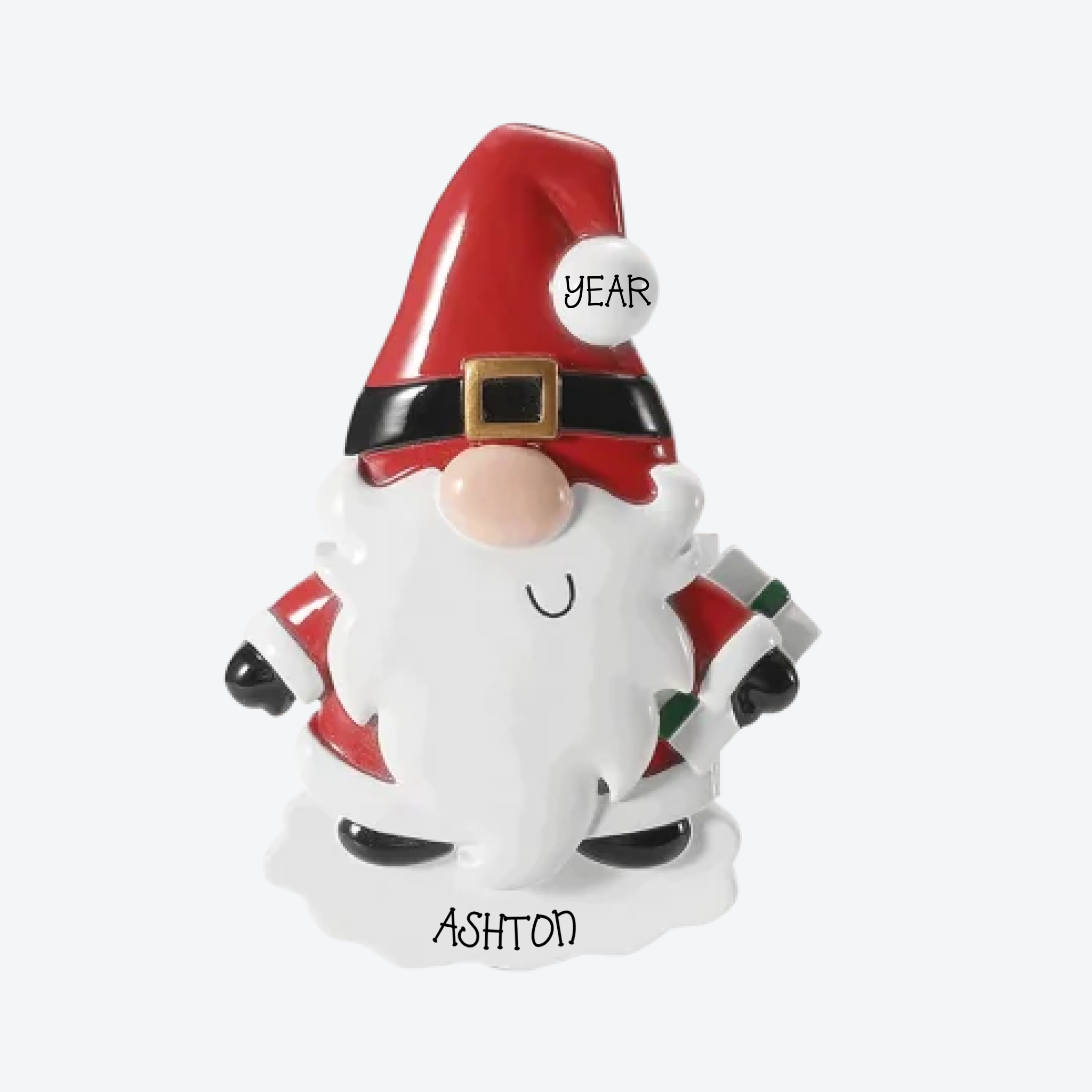 Santa Gnome Personalized Christmas Ornament