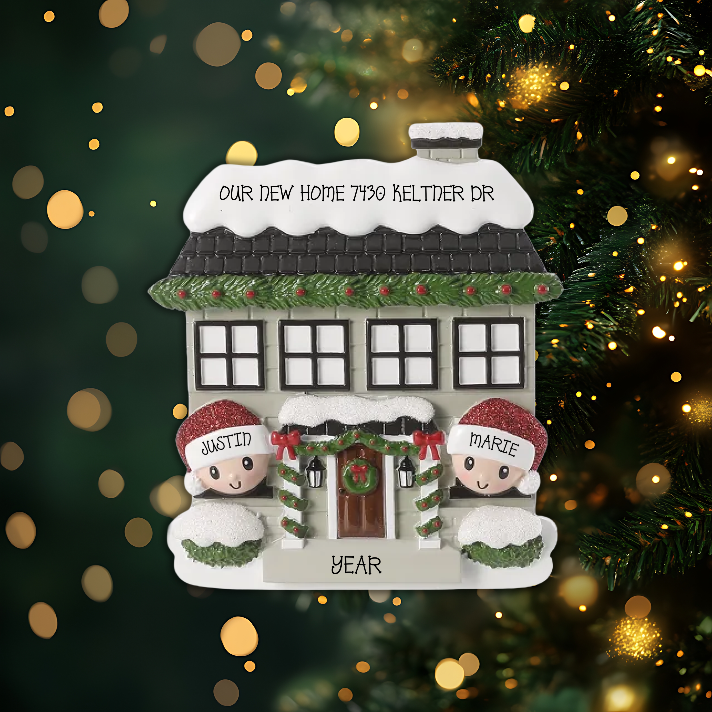 New House Couple Personalized Christmas Ornament