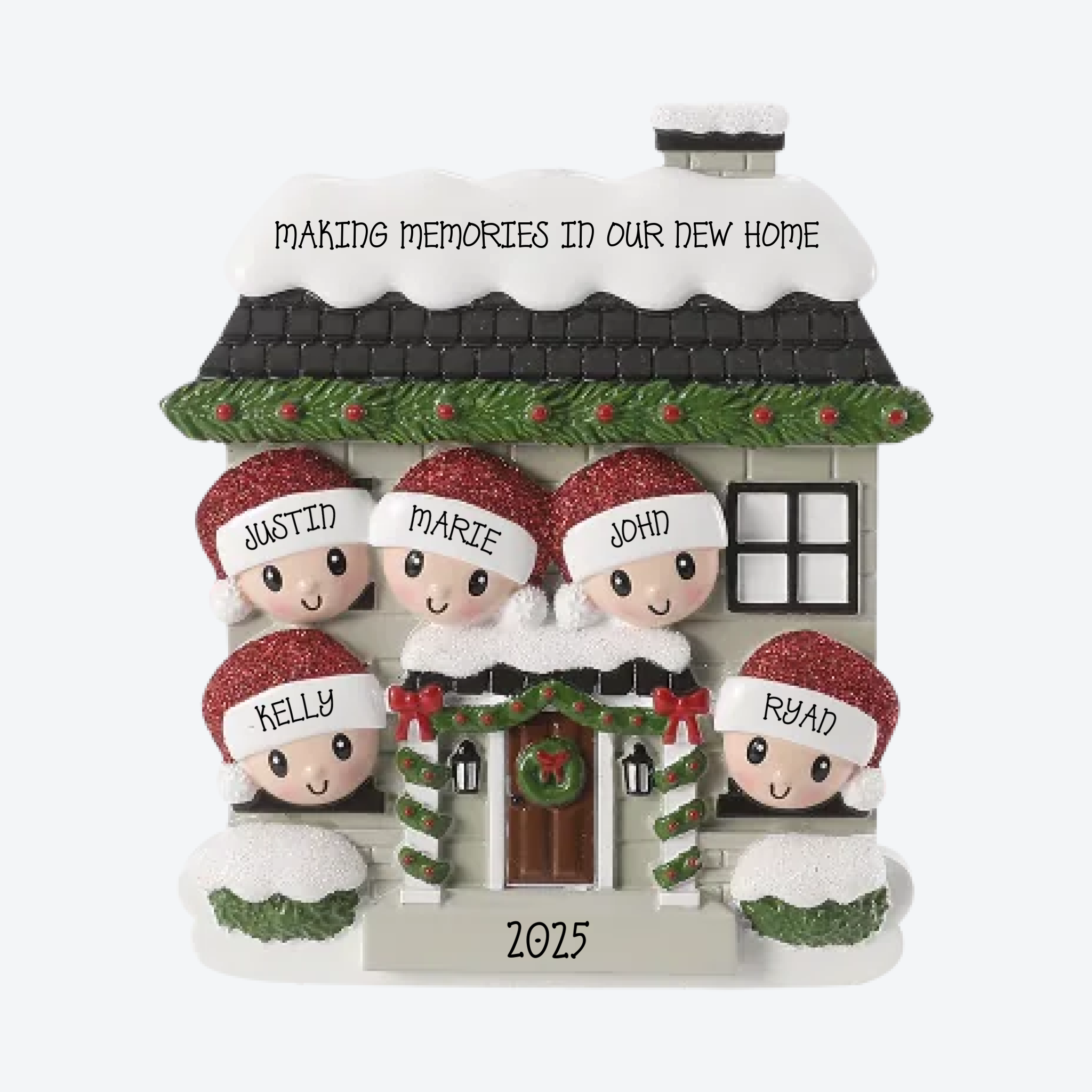 New House Family of 5 Personalized Christmas Ornament
