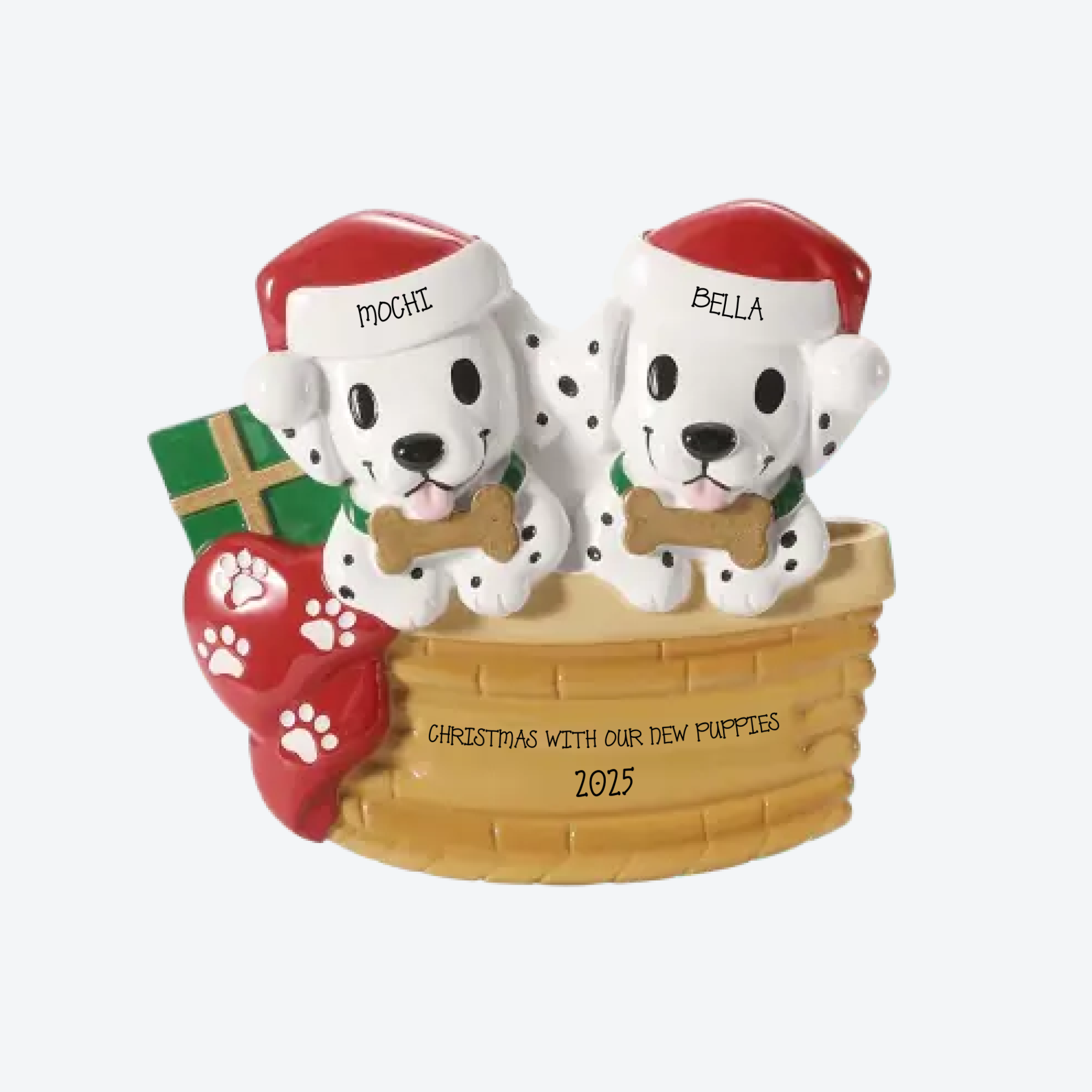 Puppy Couple Personalized Christmas Ornament