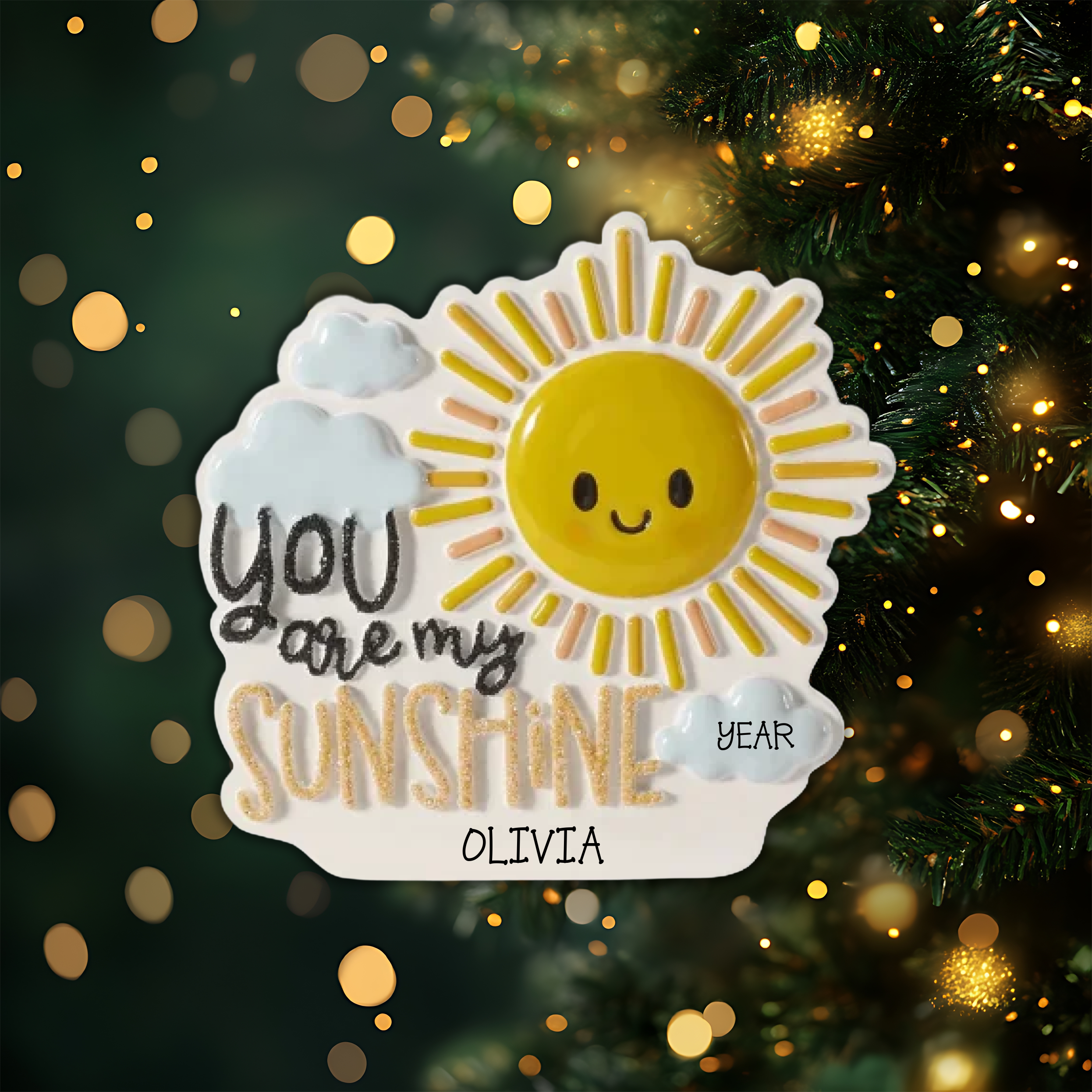 You are my sunshine Baby Personalized Christmas Ornament