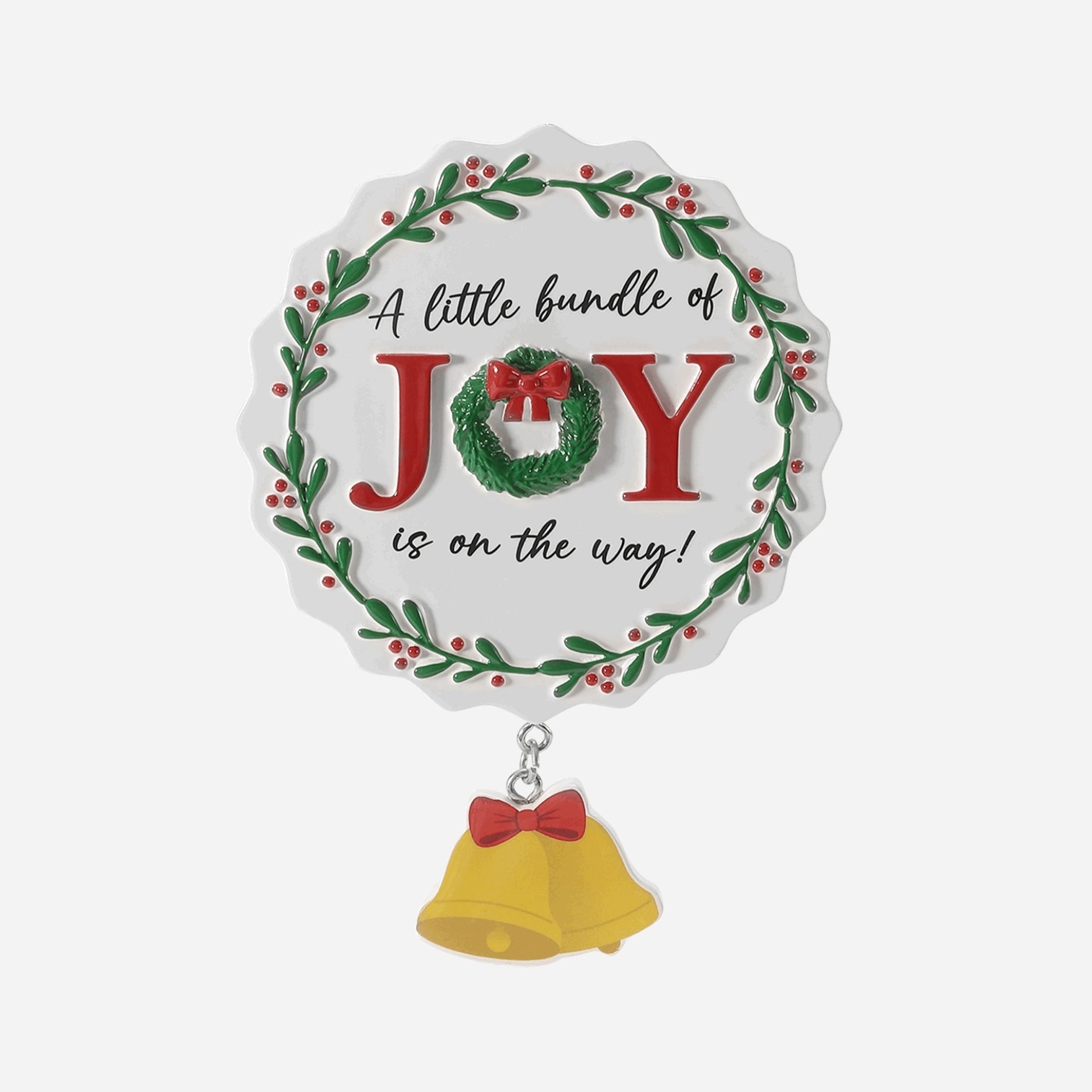 A little bundle of Joy is on the Way Personalized Christmas Ornament