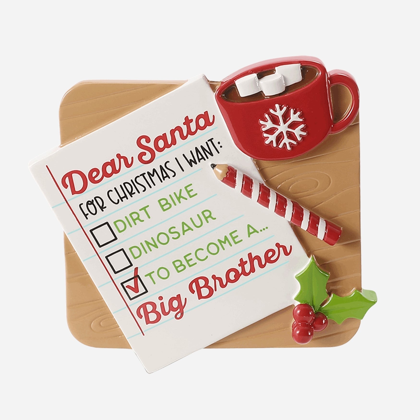 Note to SantaBrother Personalized Christmas Ornament