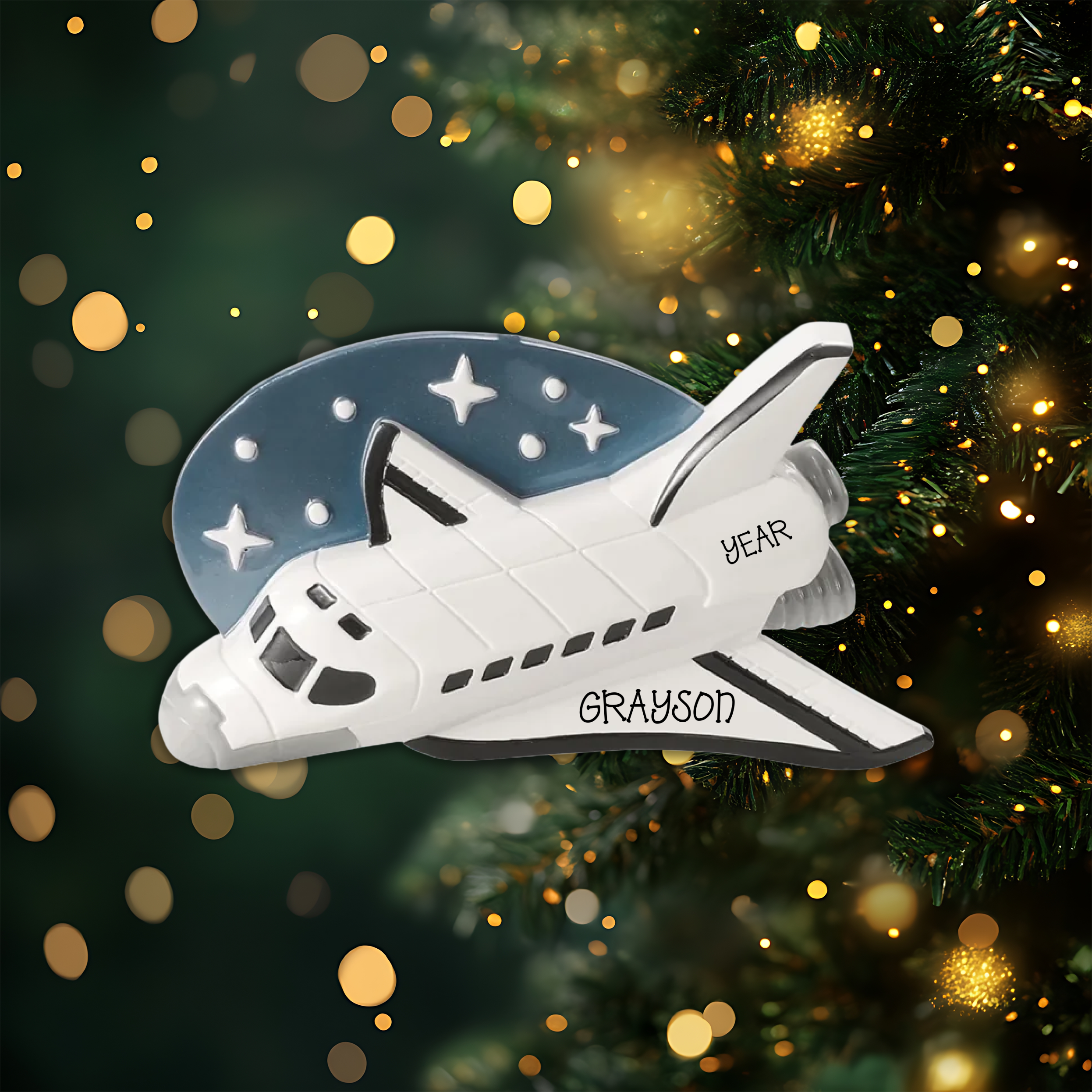Space Shuttle Personalized Christmas Ornament