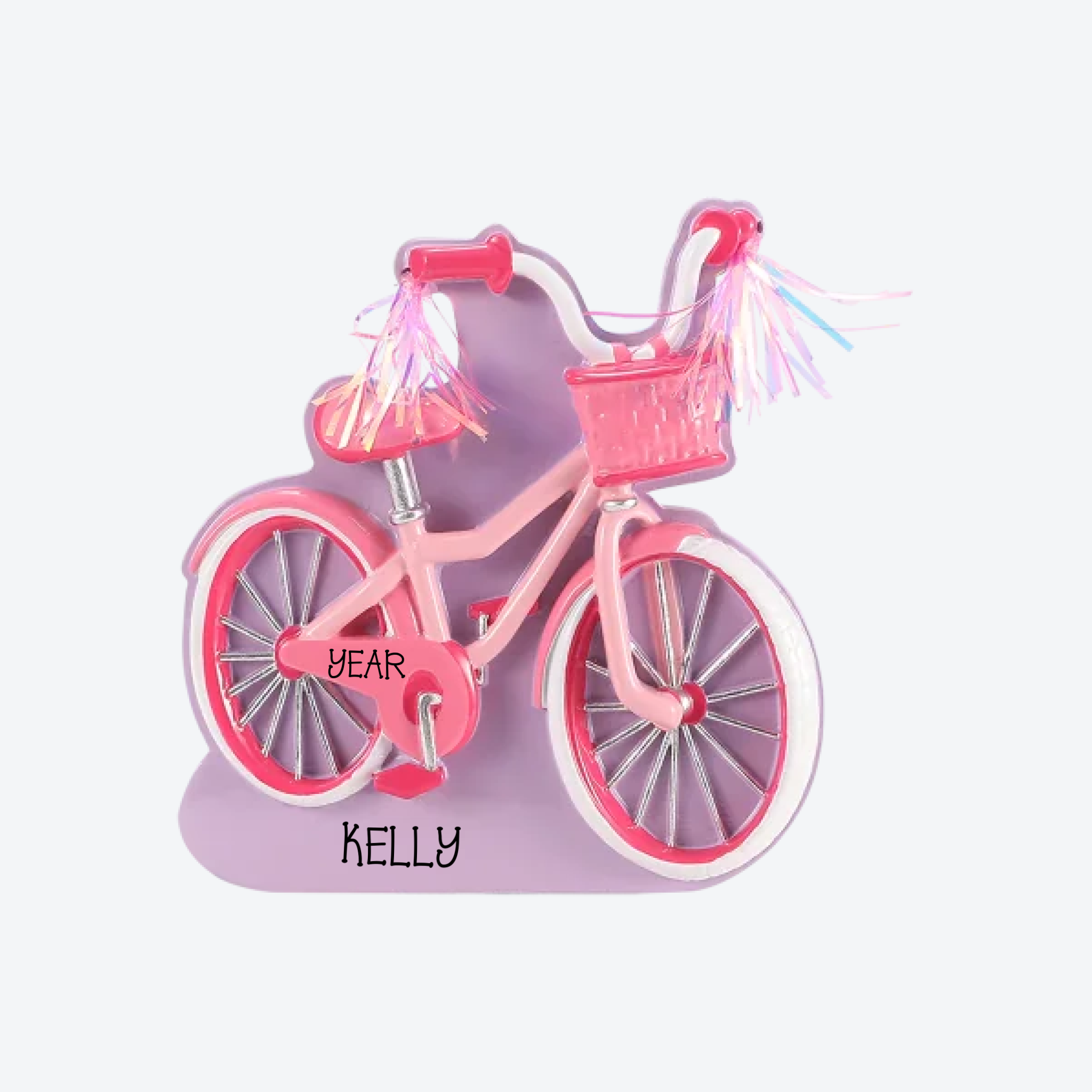 First Bike Pink Personalized Christmas Ornament