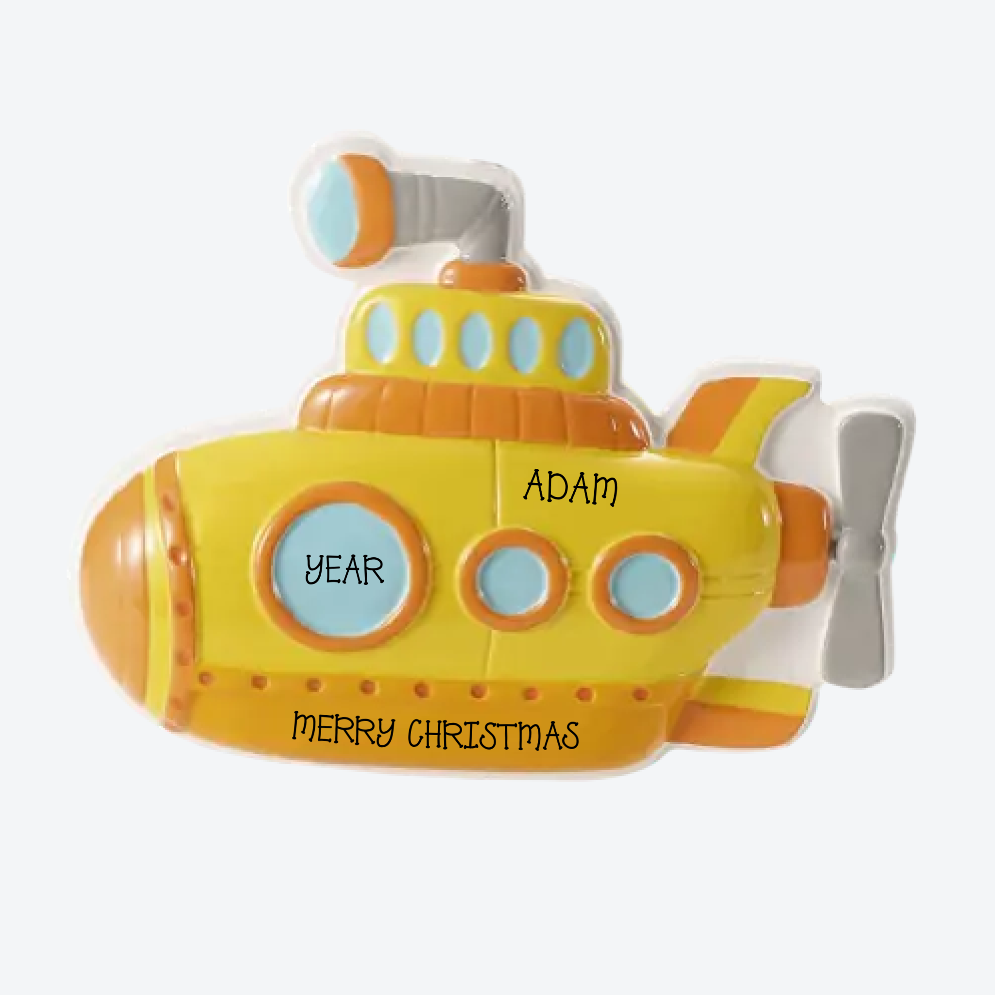 Submarine Personalized Christmas Ornament