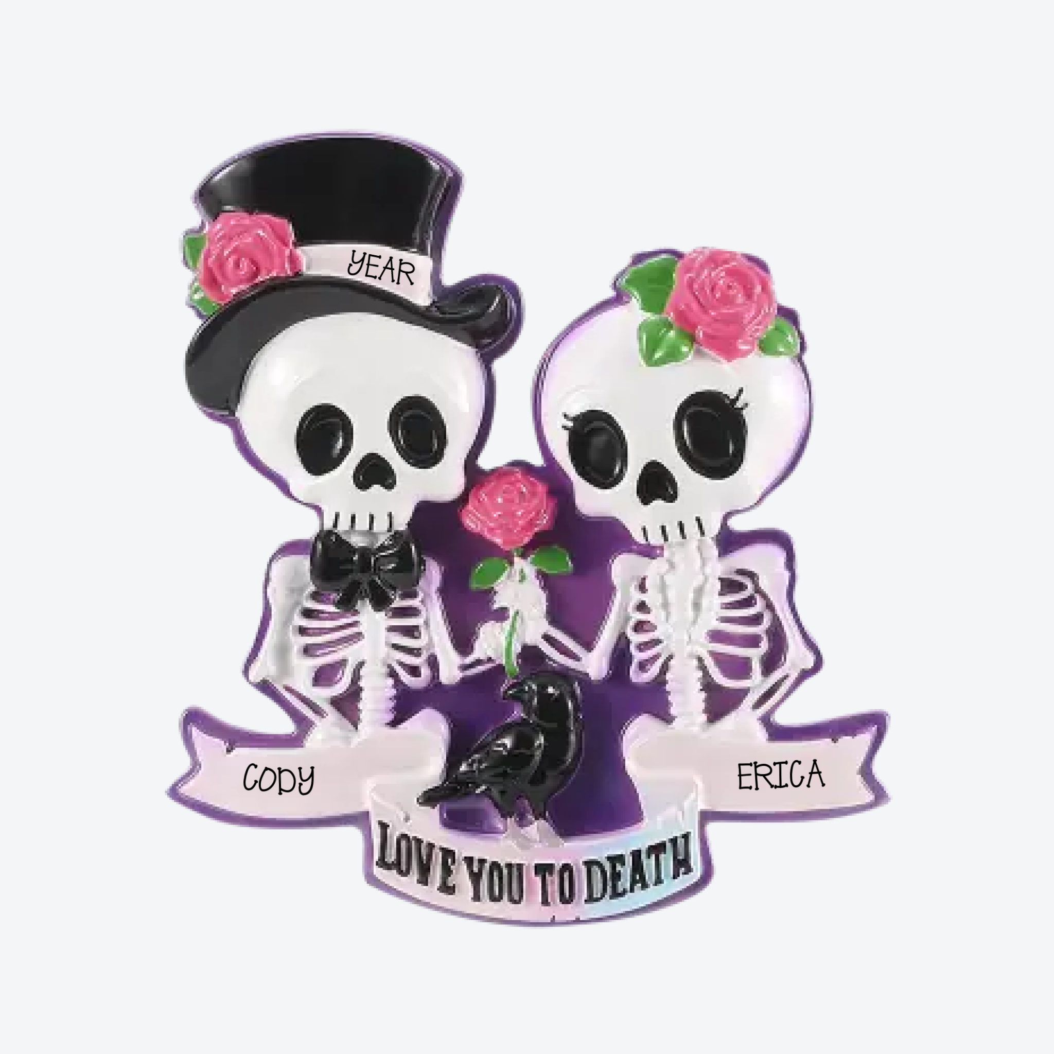 Skeleton Couple Personalized Christmas Ornament