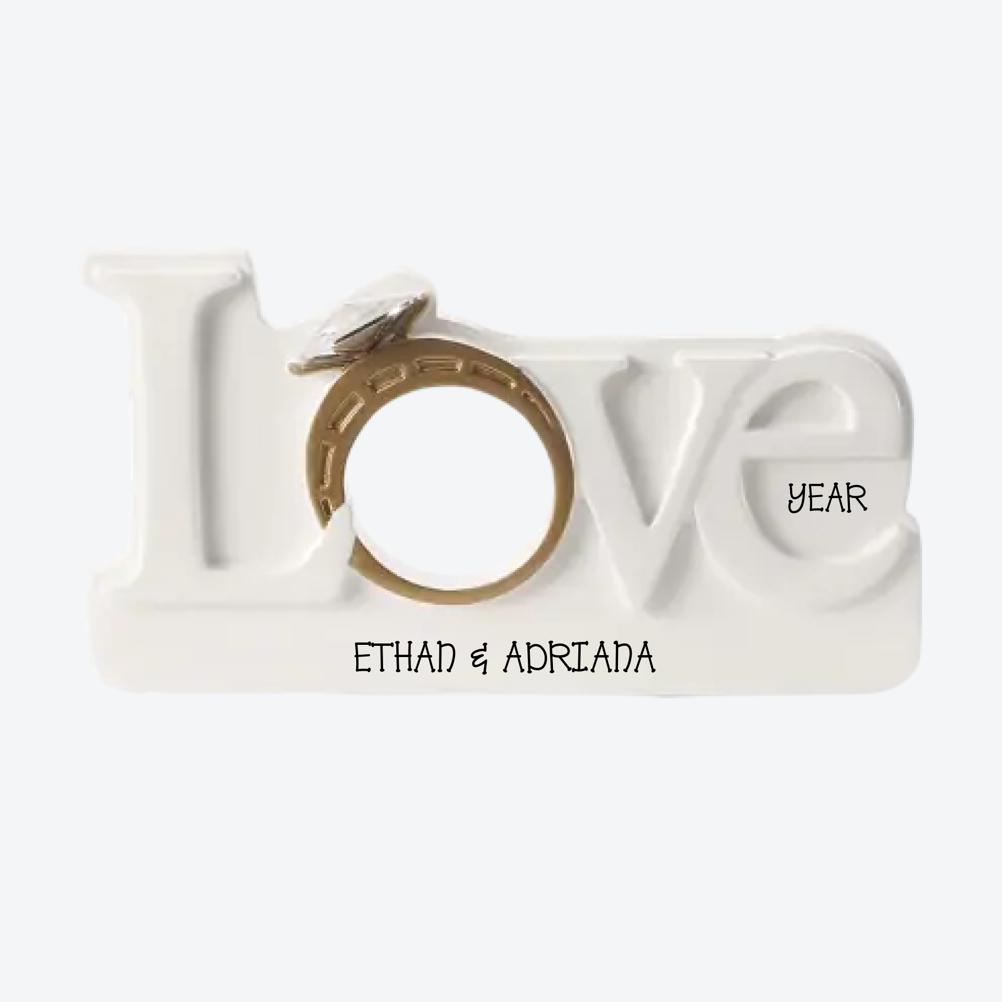 Love with Ring Personalized Christmas Ornament