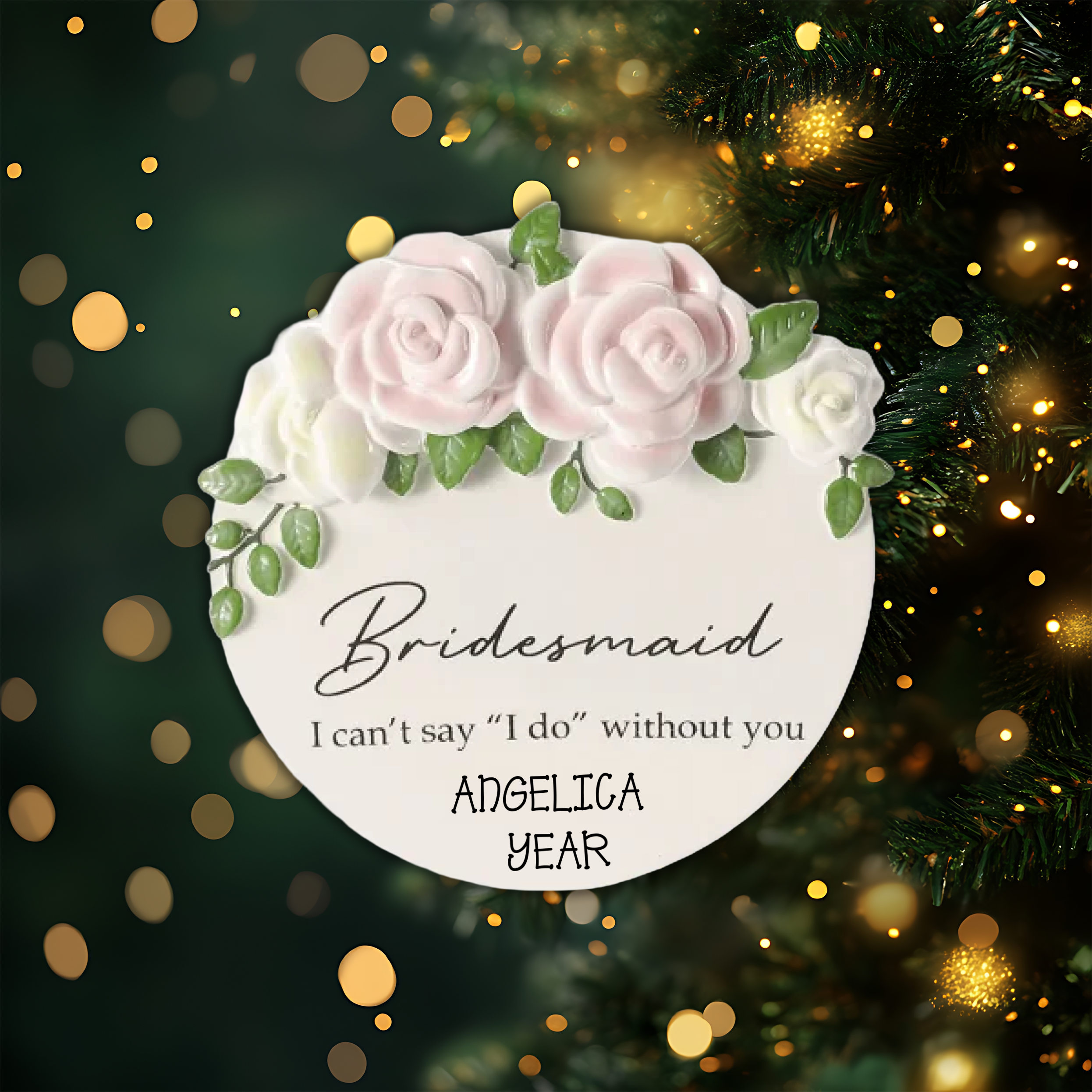 Bridesmaid Personalized Christmas Ornament
