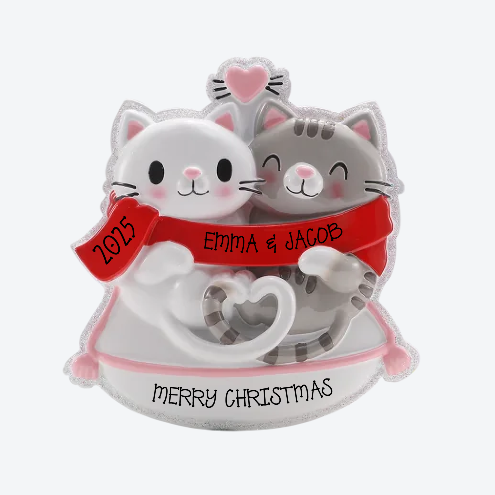 Cat Couple Personalized Christmas Ornament