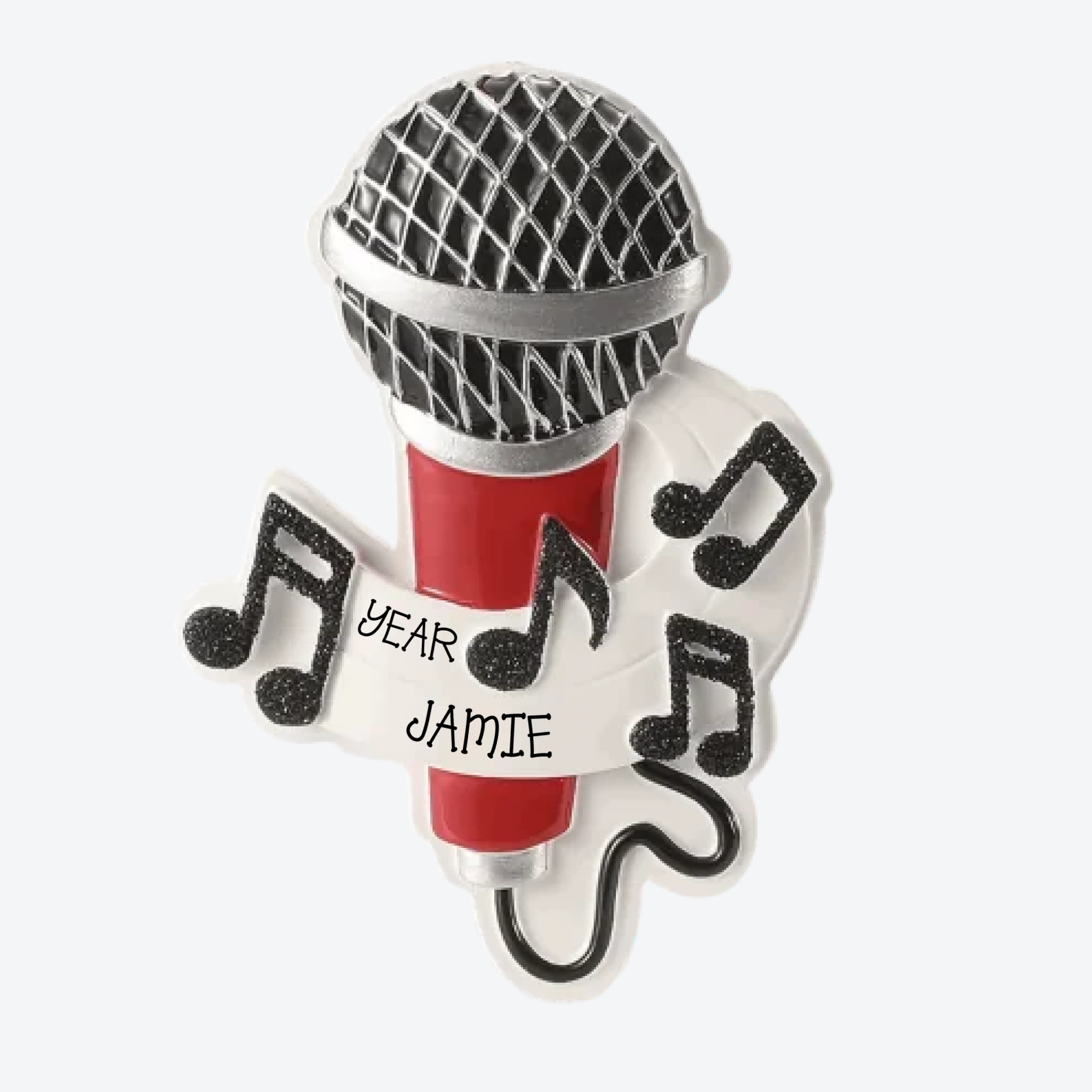 Microphone Personalized Christmas Ornament