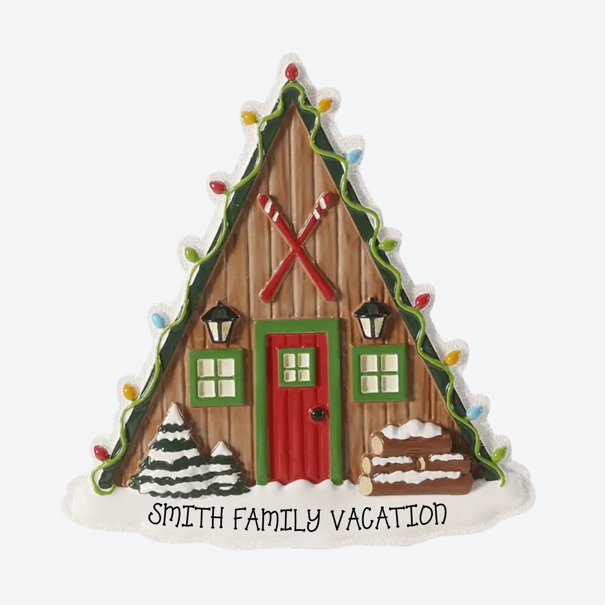 Ski Lodge Personalized Christmas Ornament