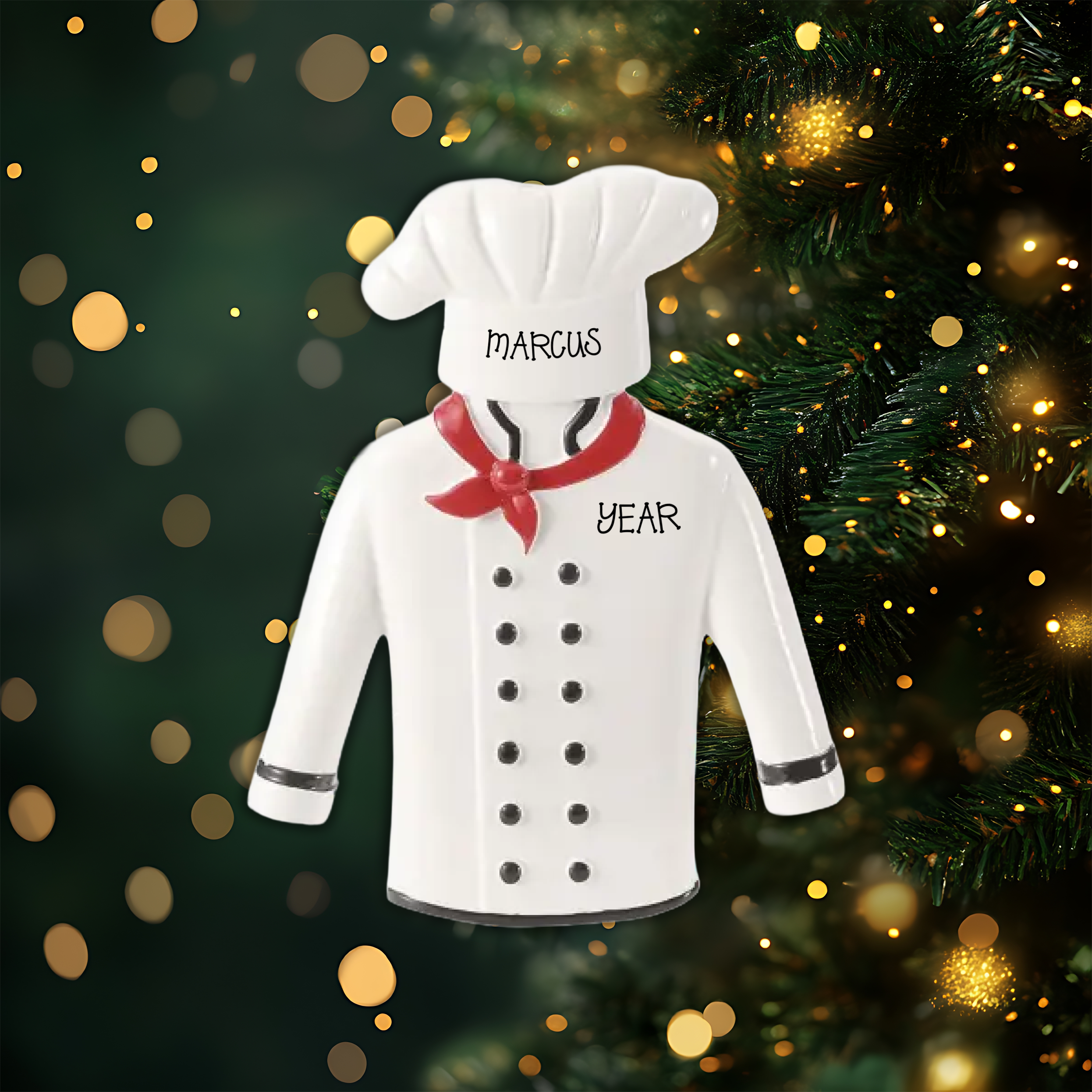 Chef Uniform Personalized Christmas Ornament