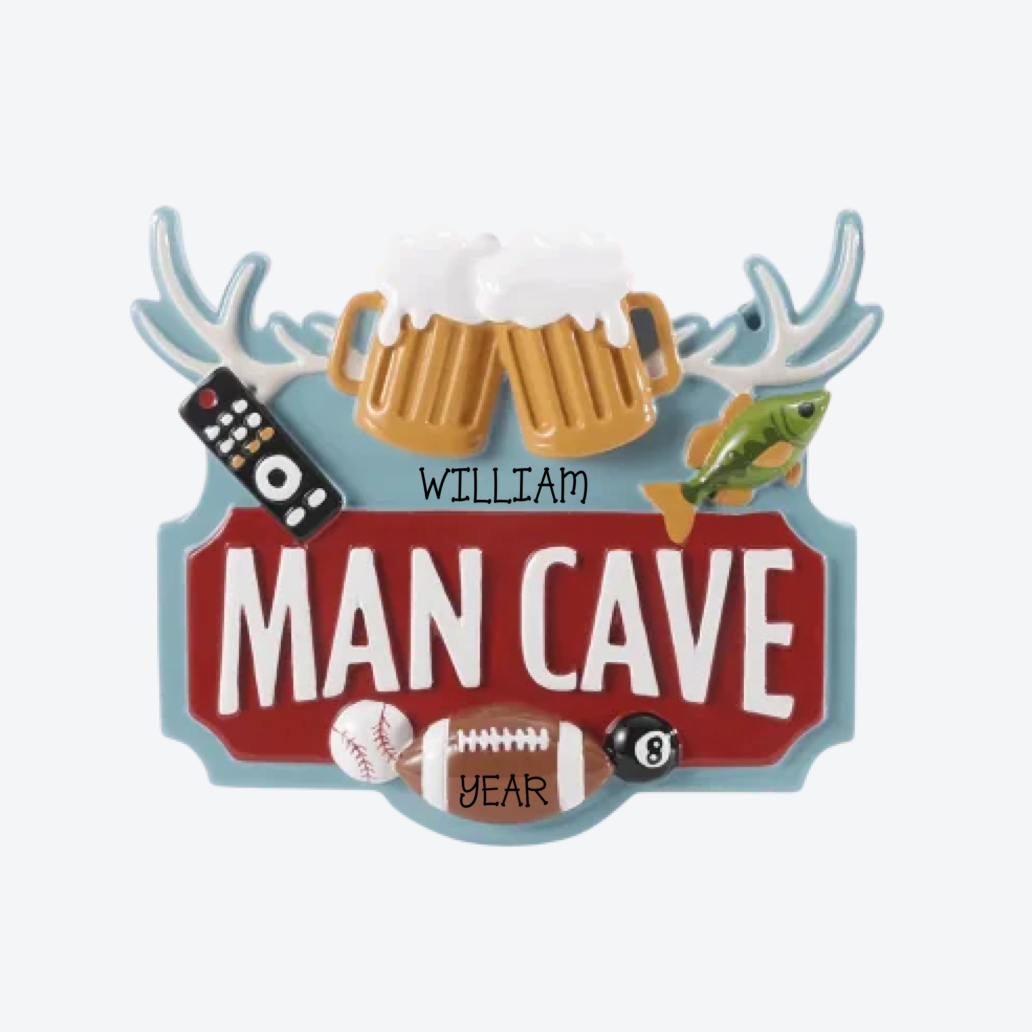 Mancave Personalized Christmas Ornament