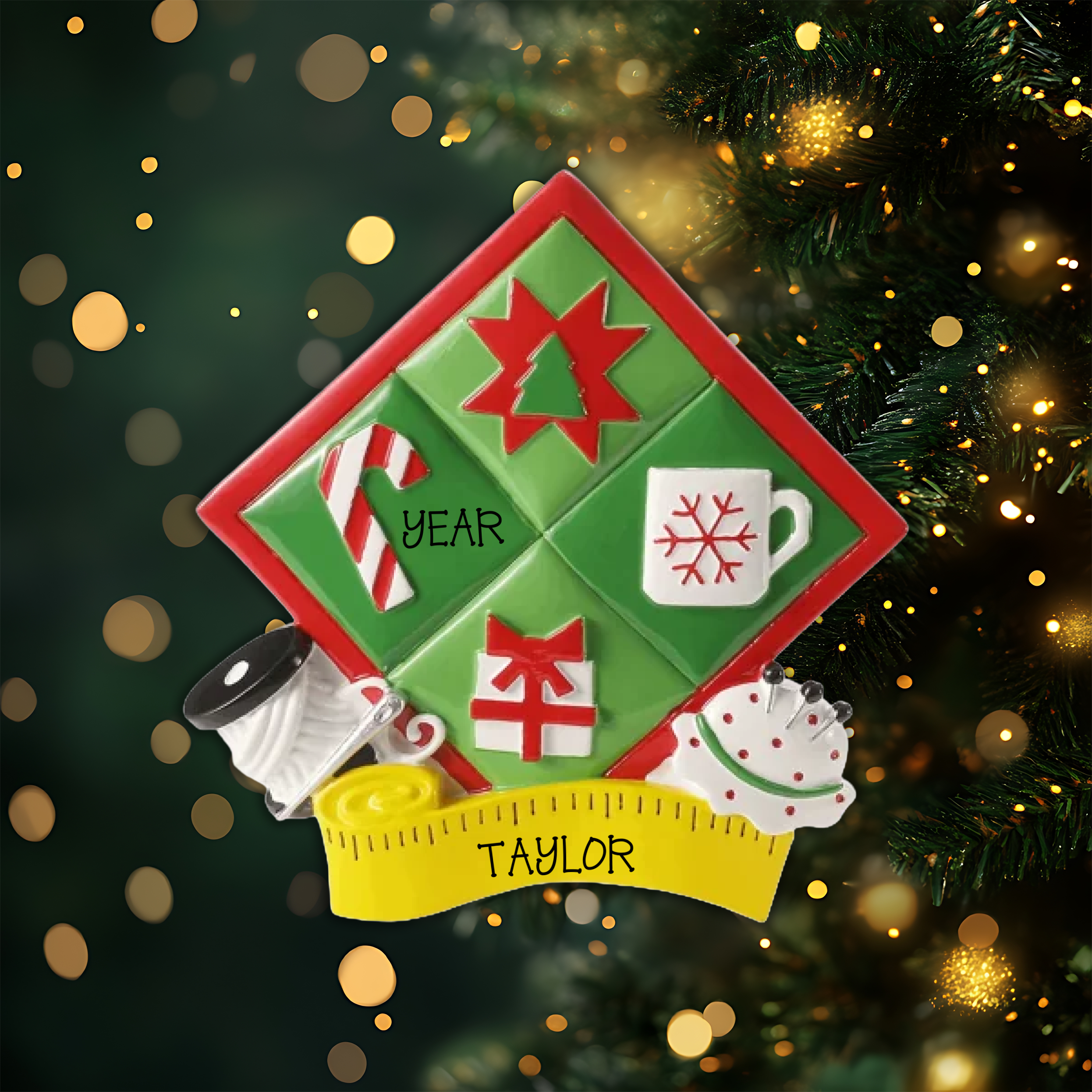 Quilting Personalized Christmas Ornament