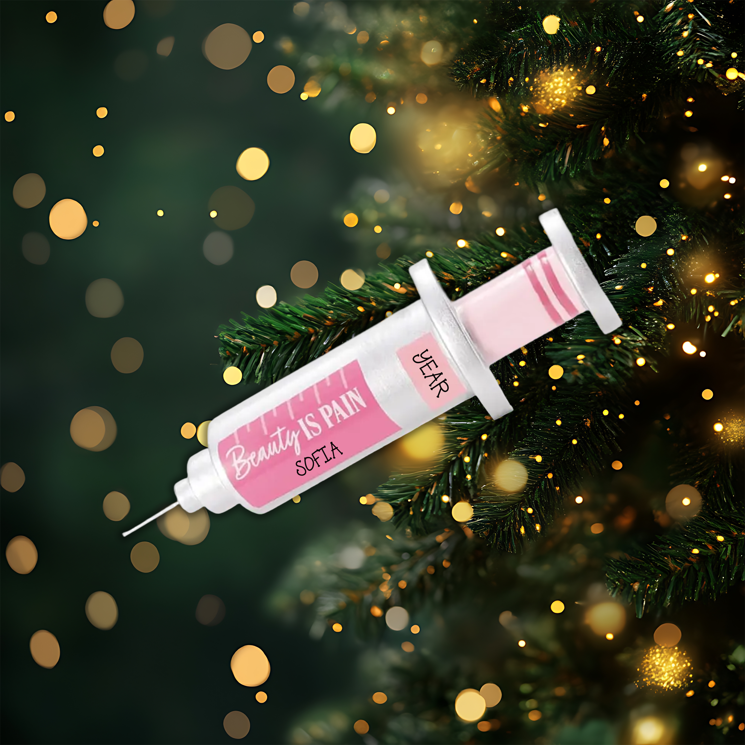 Botox Personalized Christmas Ornament