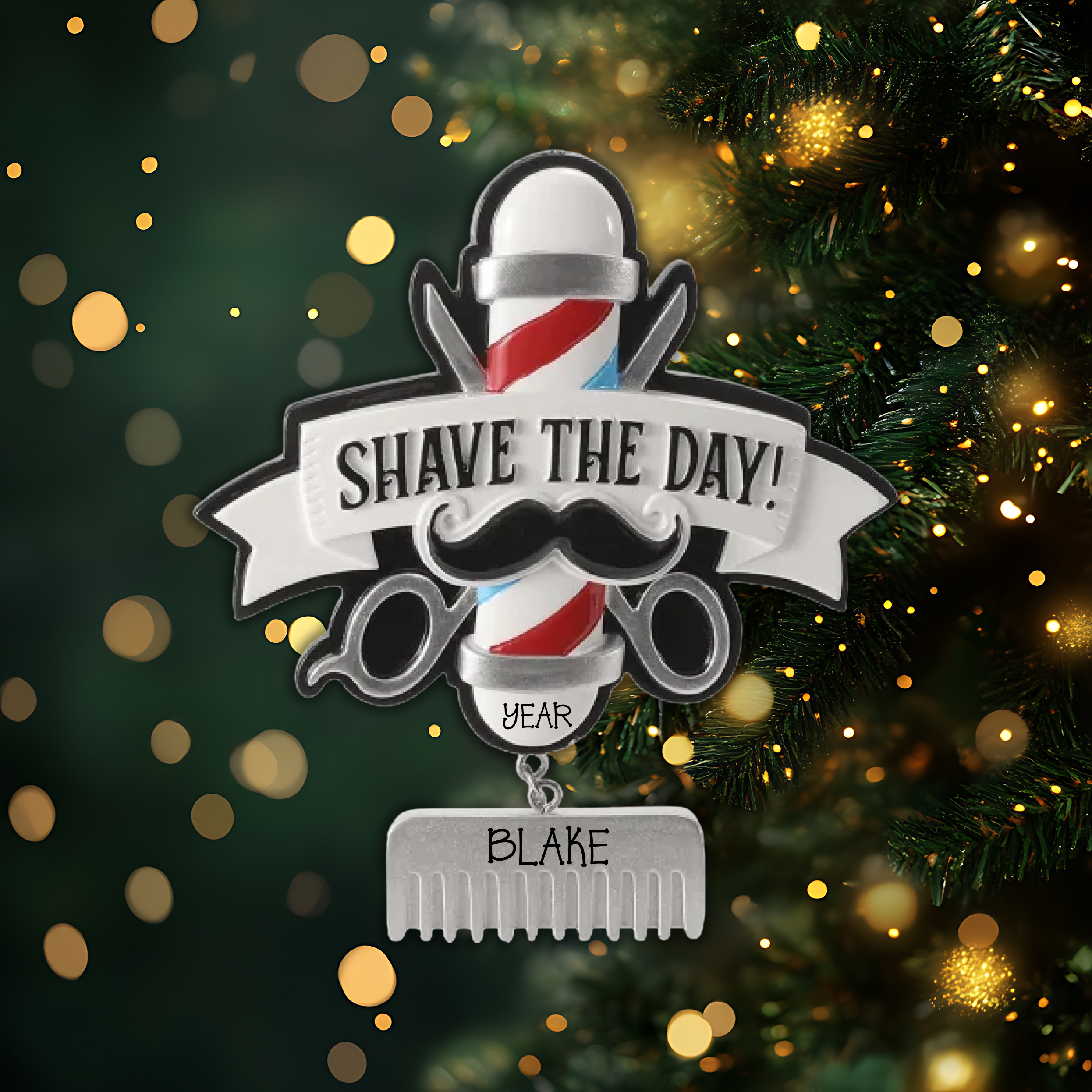 Barber Personalized Christmas Ornament