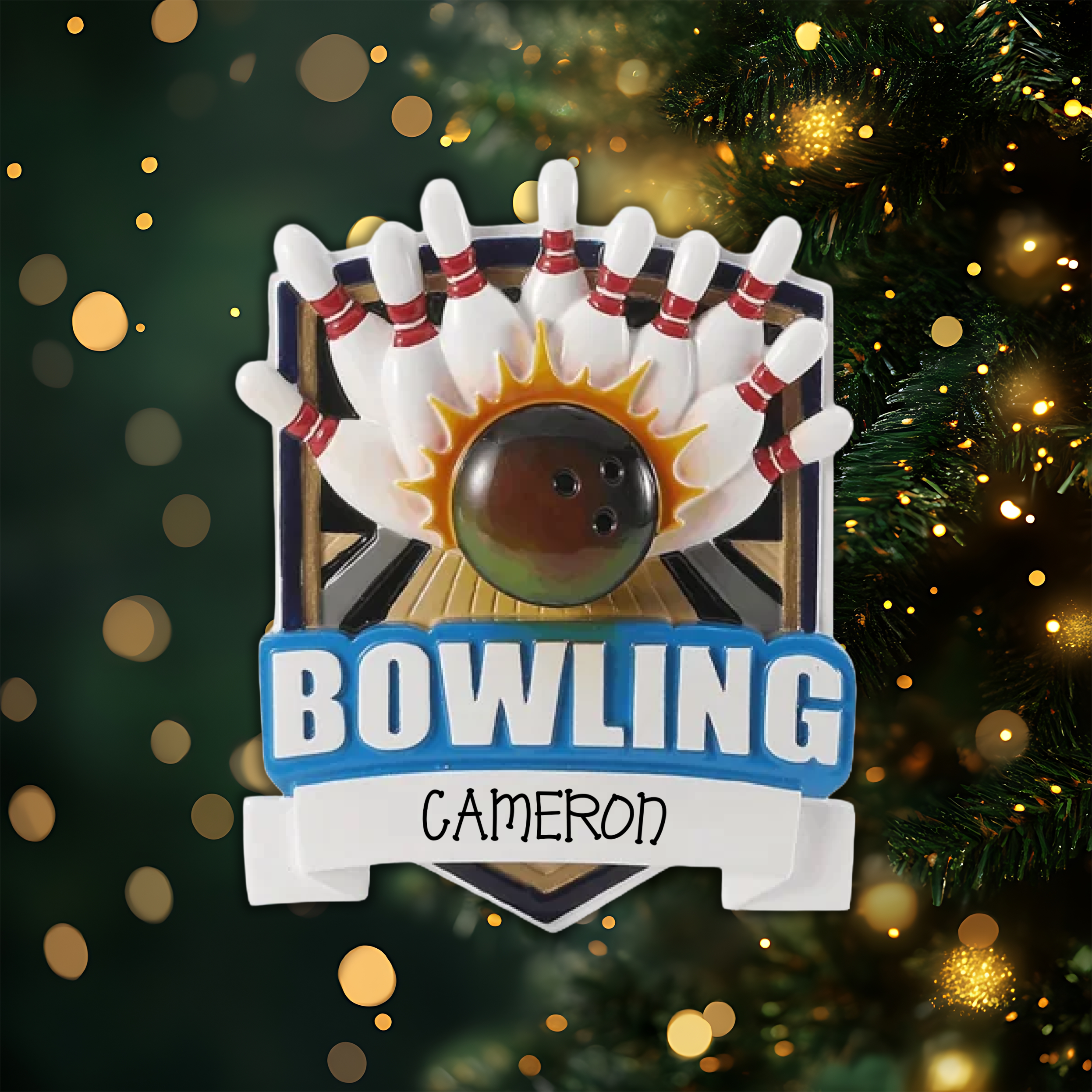 Bowling Personalized Christmas Ornament