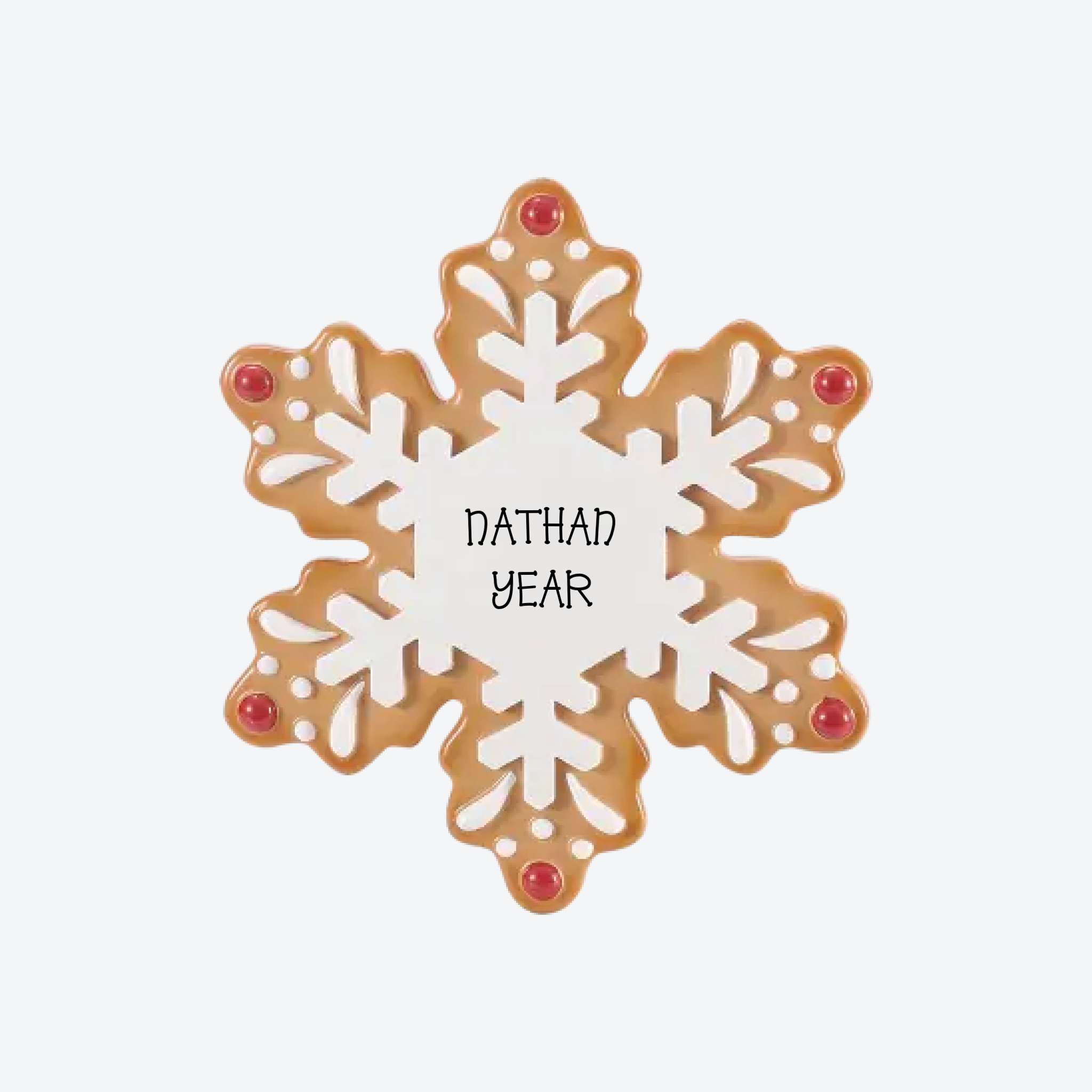 Gingerbread Snowflake Personalized Christmas Ornament