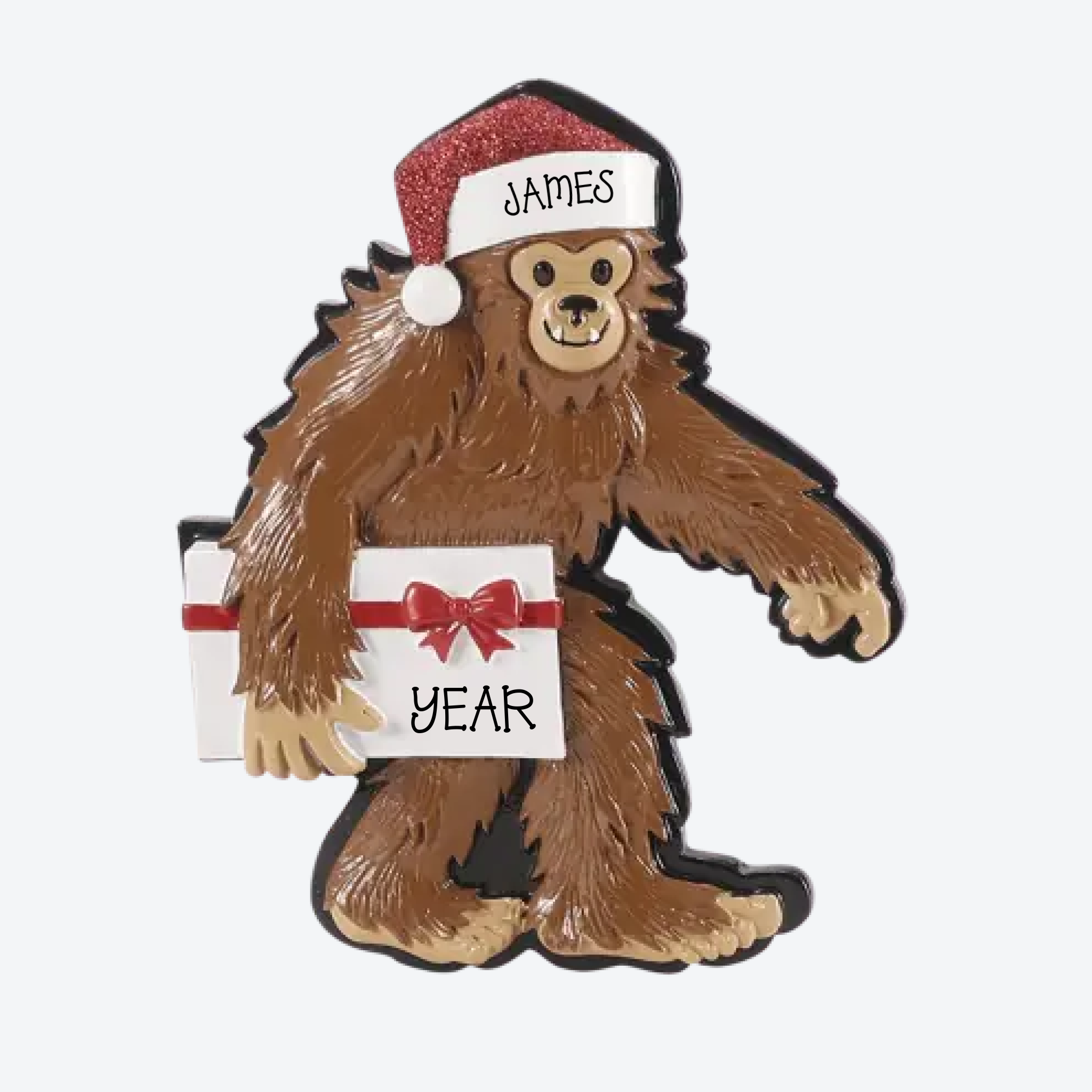 Yeti Big Foot Walking Silouette Personalized Christmas Ornament