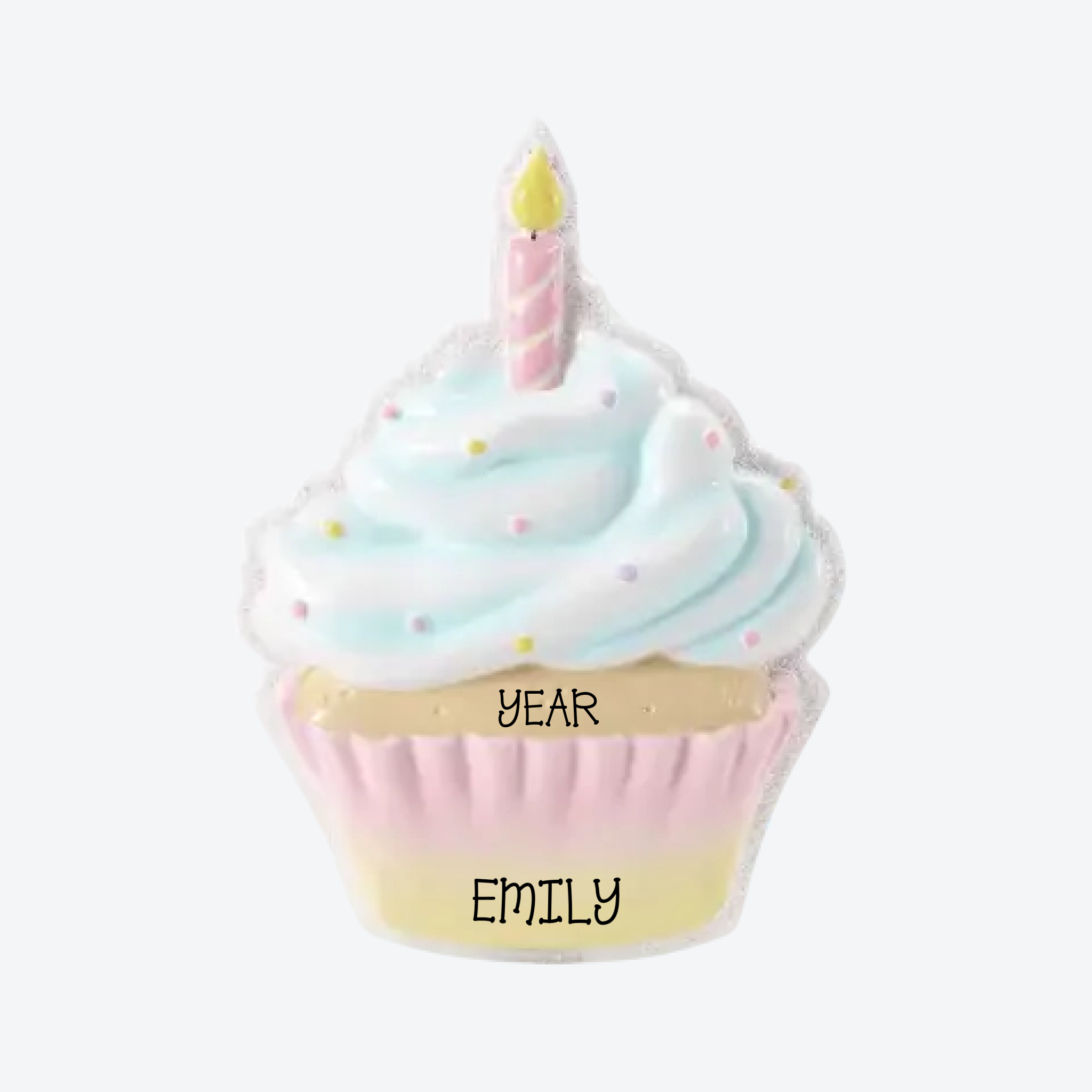 Birthday Cupcake Birthday Personalized Christmas Ornament