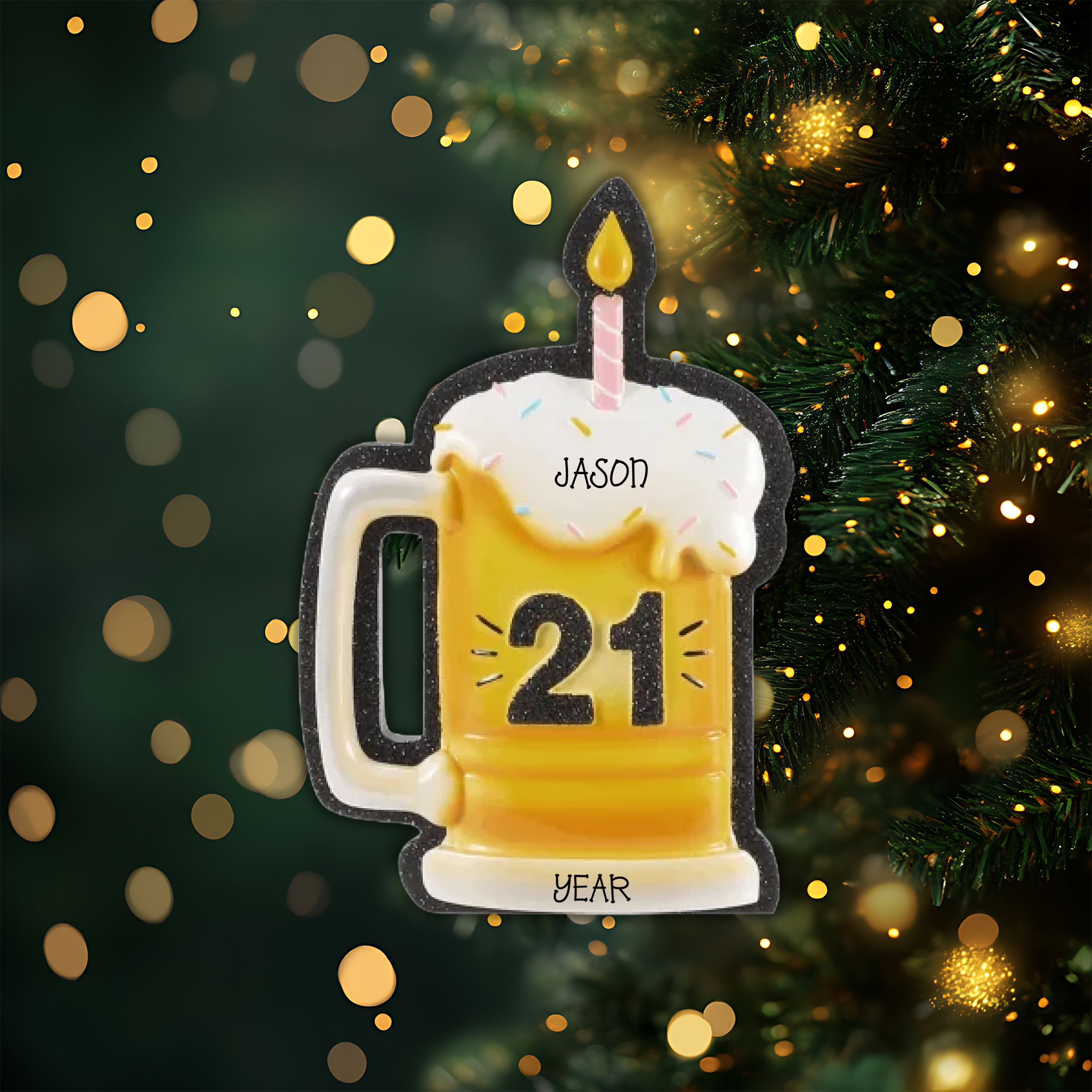 21st Birthday Personalized Christmas Ornament