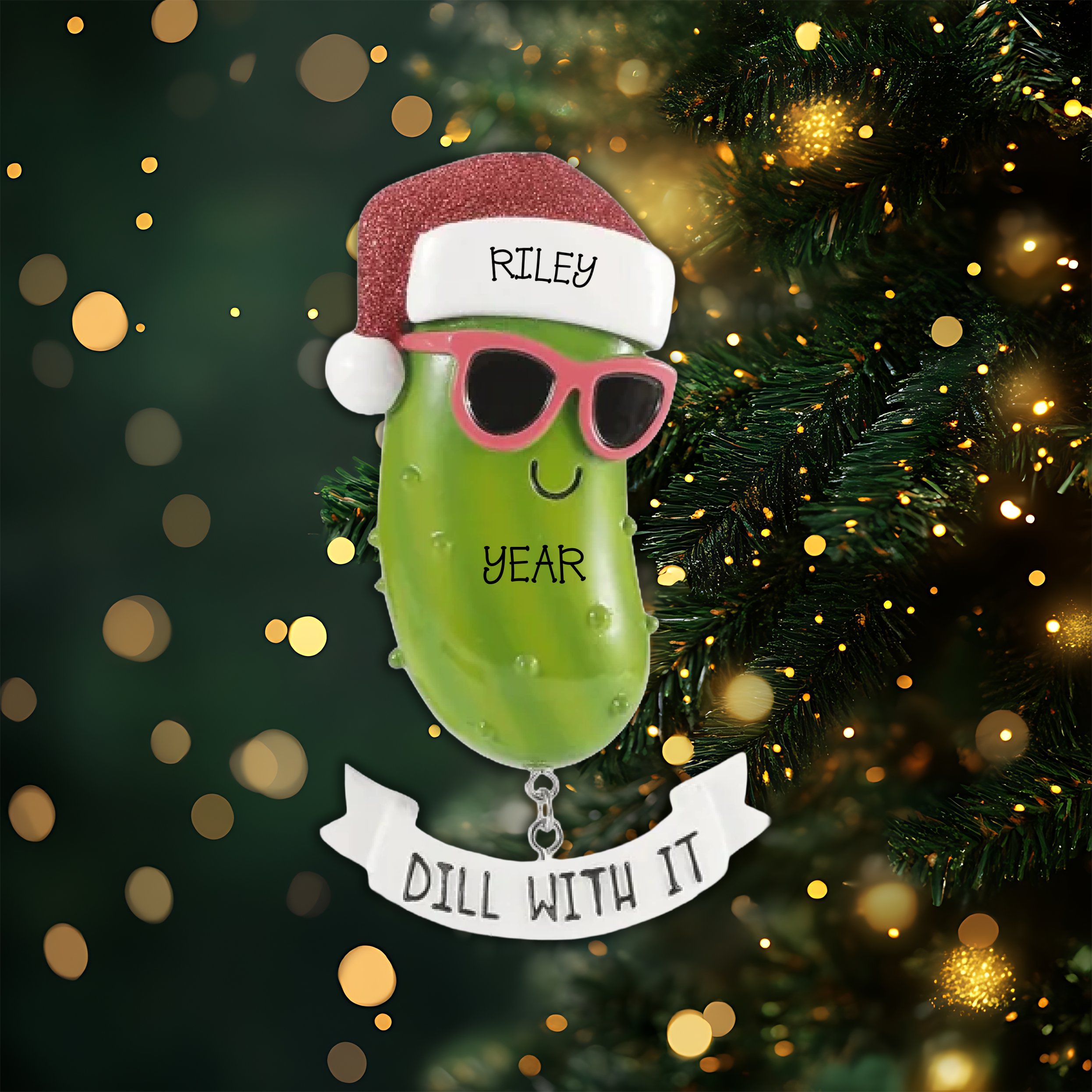 Pickle Personalized Christmas Ornament