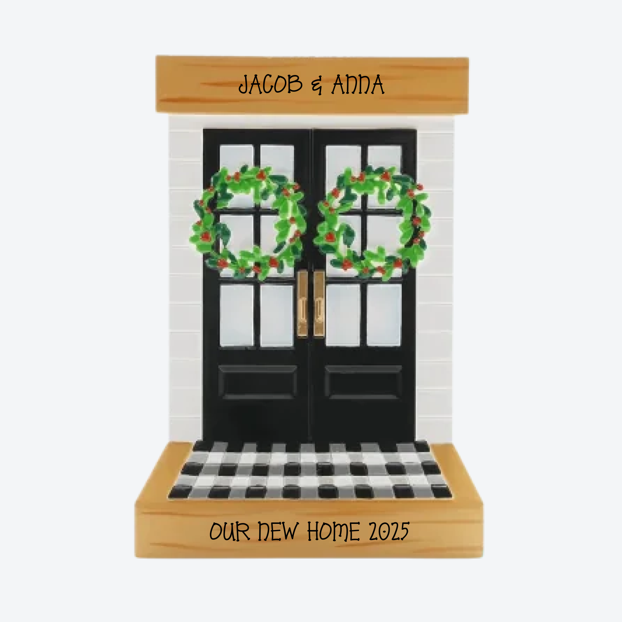 New Home Traditional Door Personalized Christmas Ornament