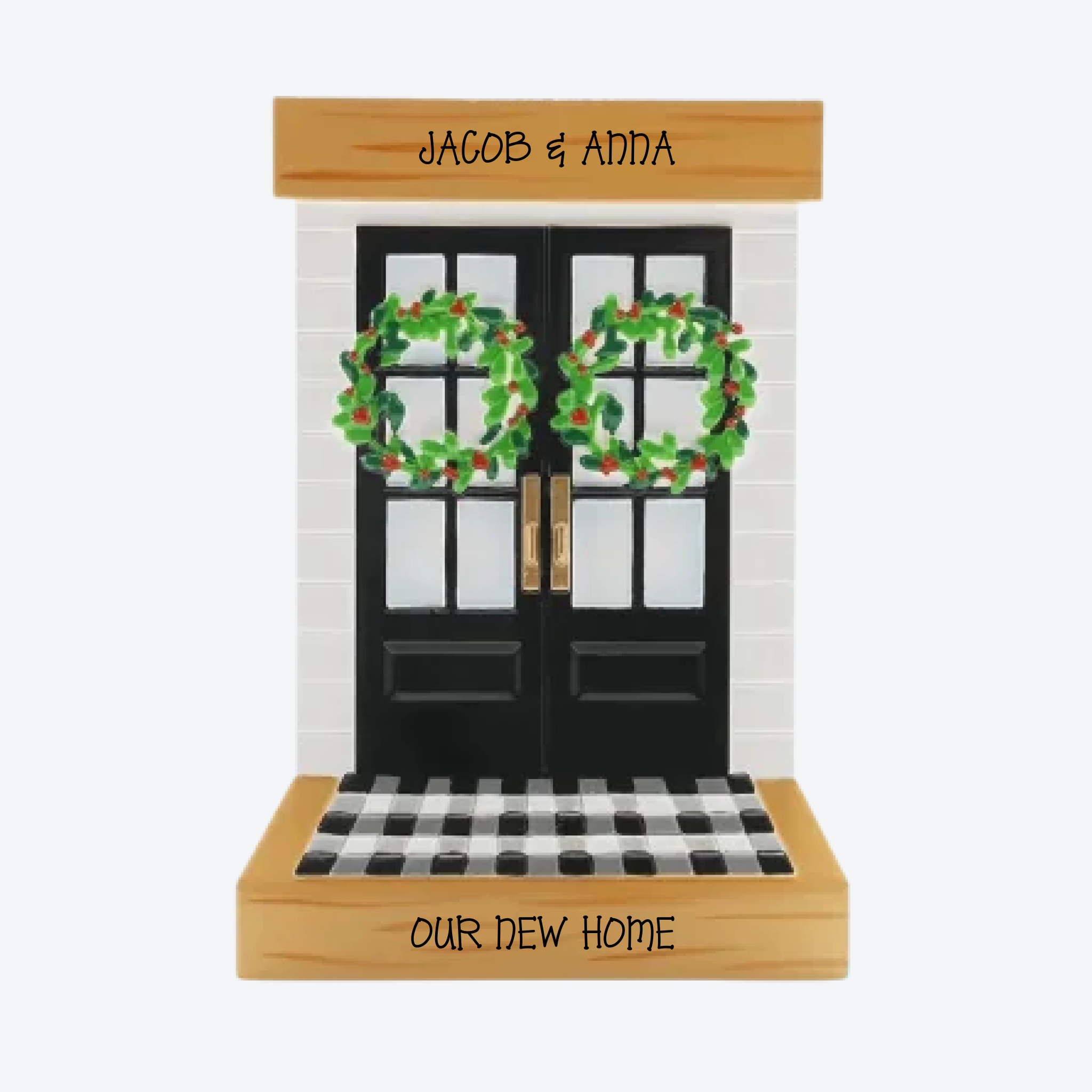 New Home Traditional Door Personalized Christmas Ornament