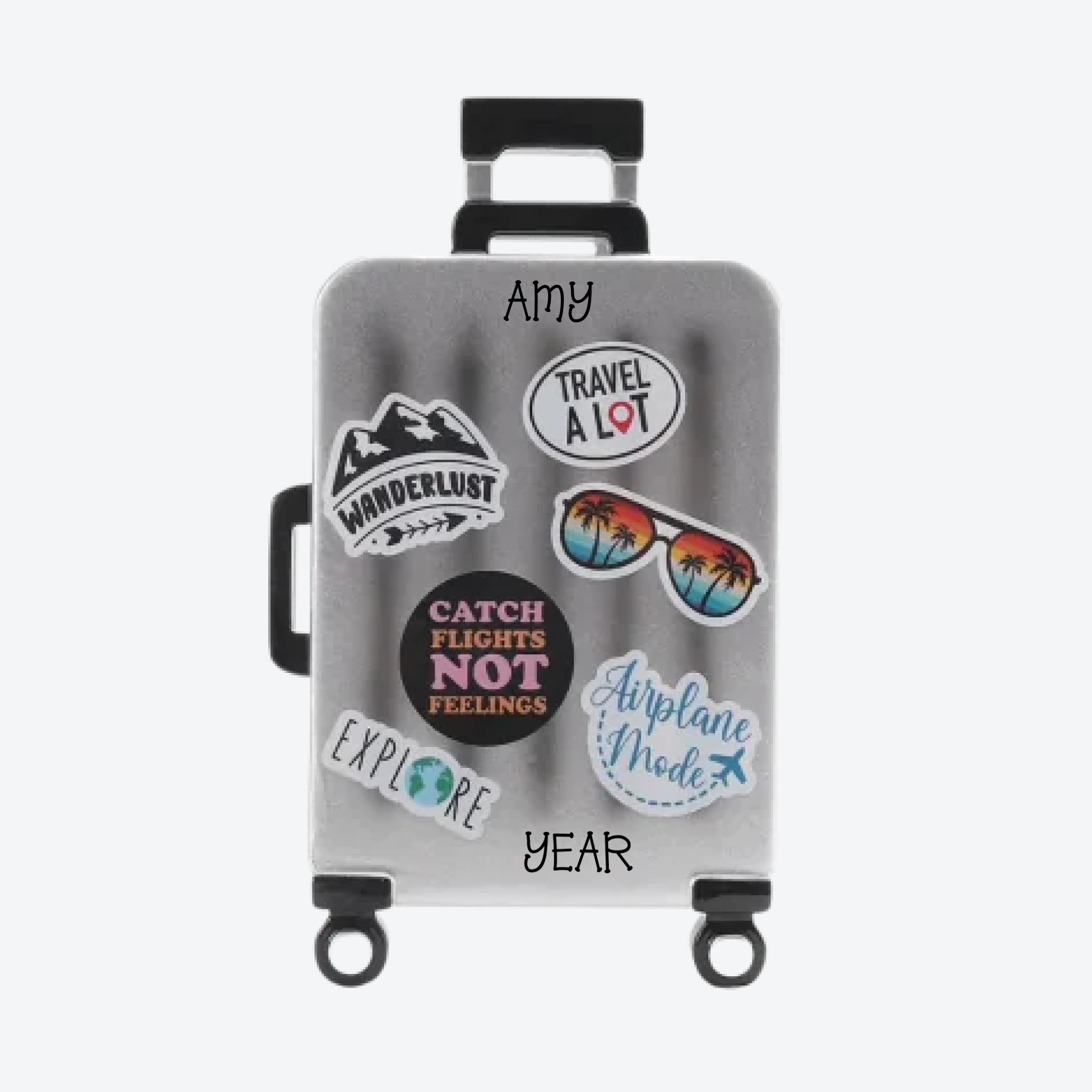 Suitcase Personalized Christmas Ornament