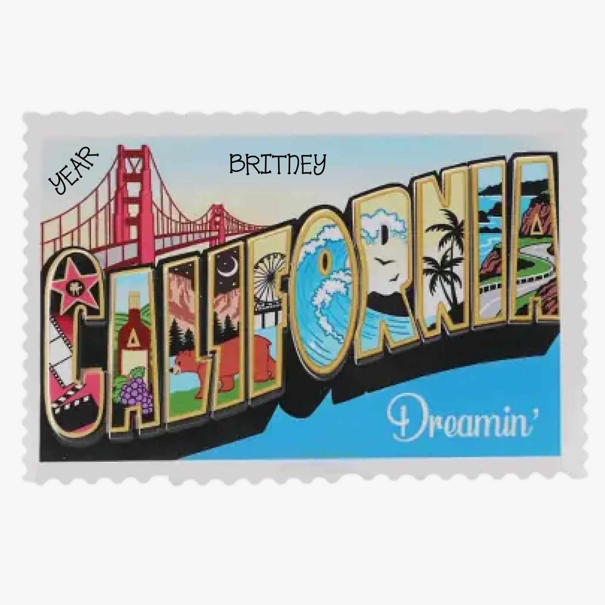 California Personalized Christmas Ornament