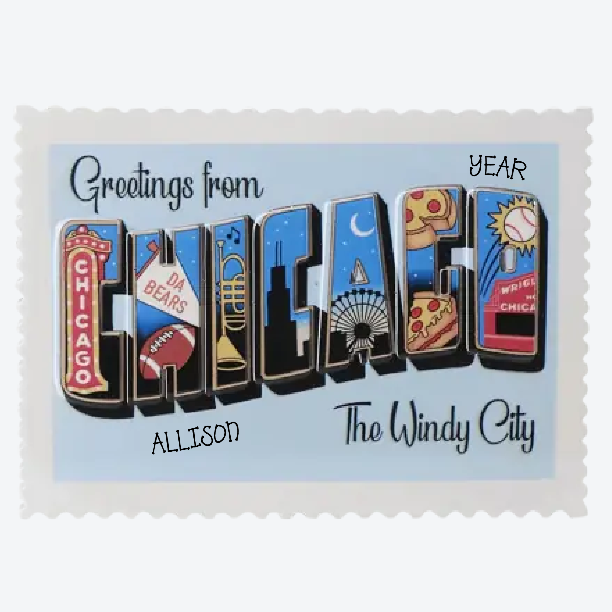 Chicago Personalized Christmas Ornament
