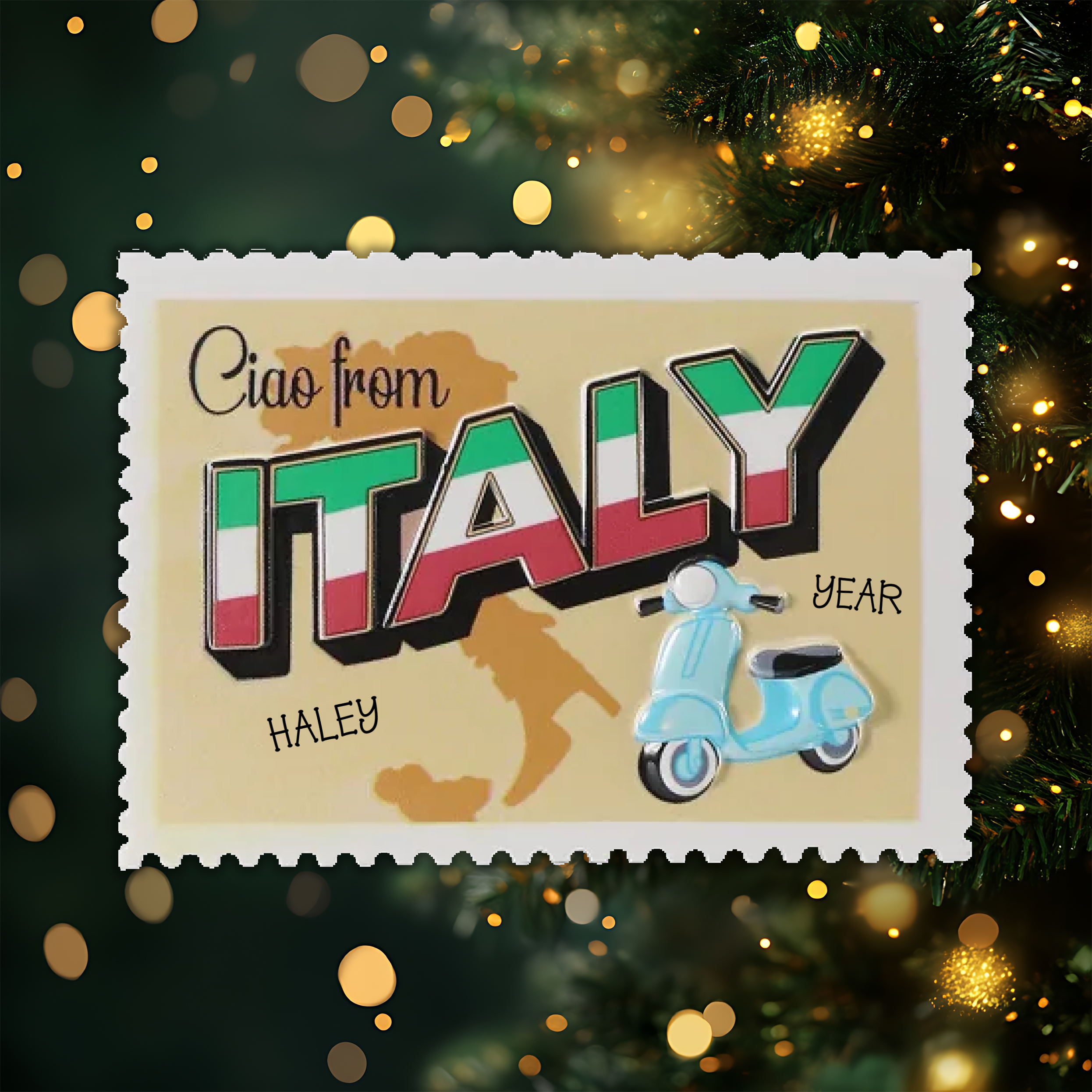 Italy Personalized Christmas Ornament