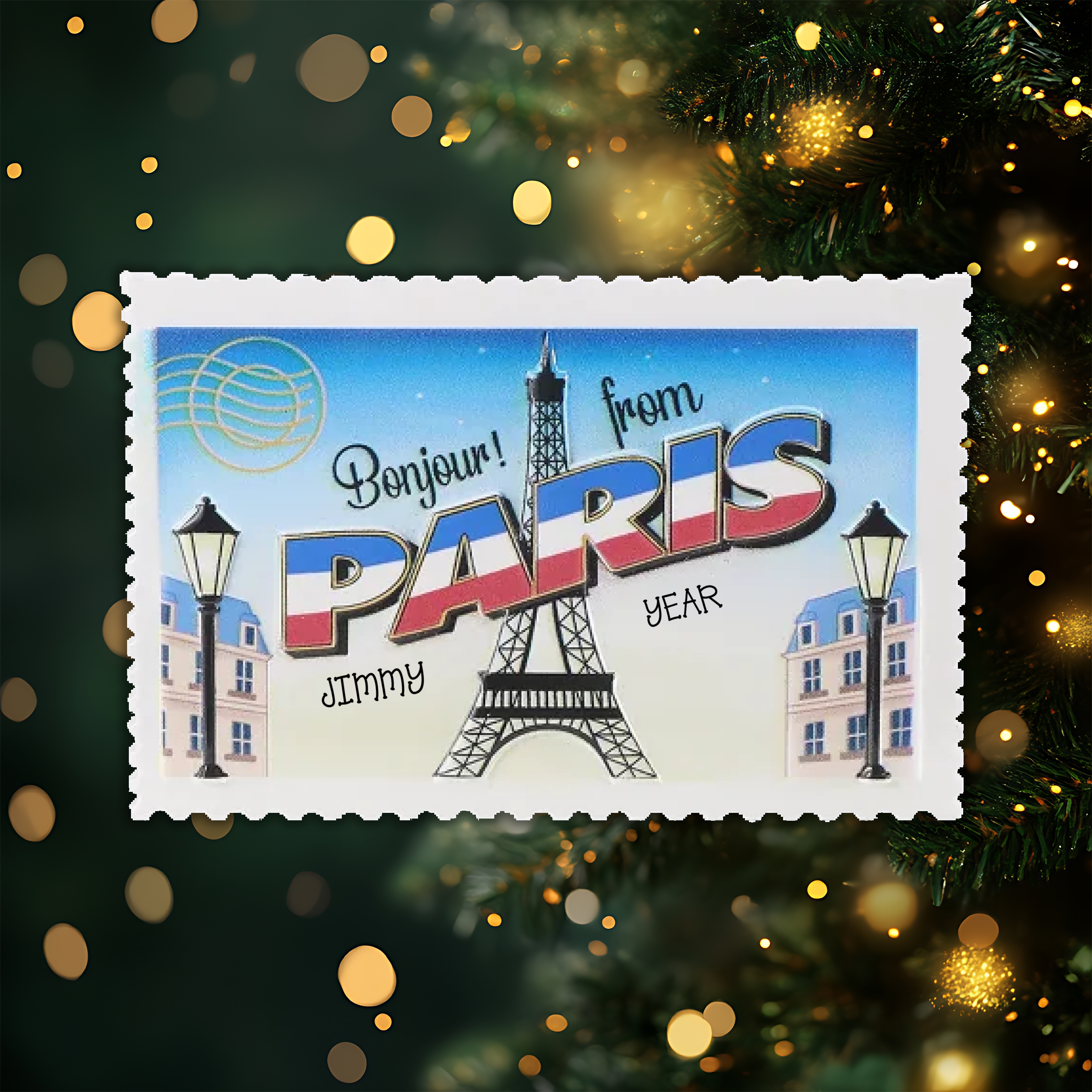 France Personalized Christmas Ornament