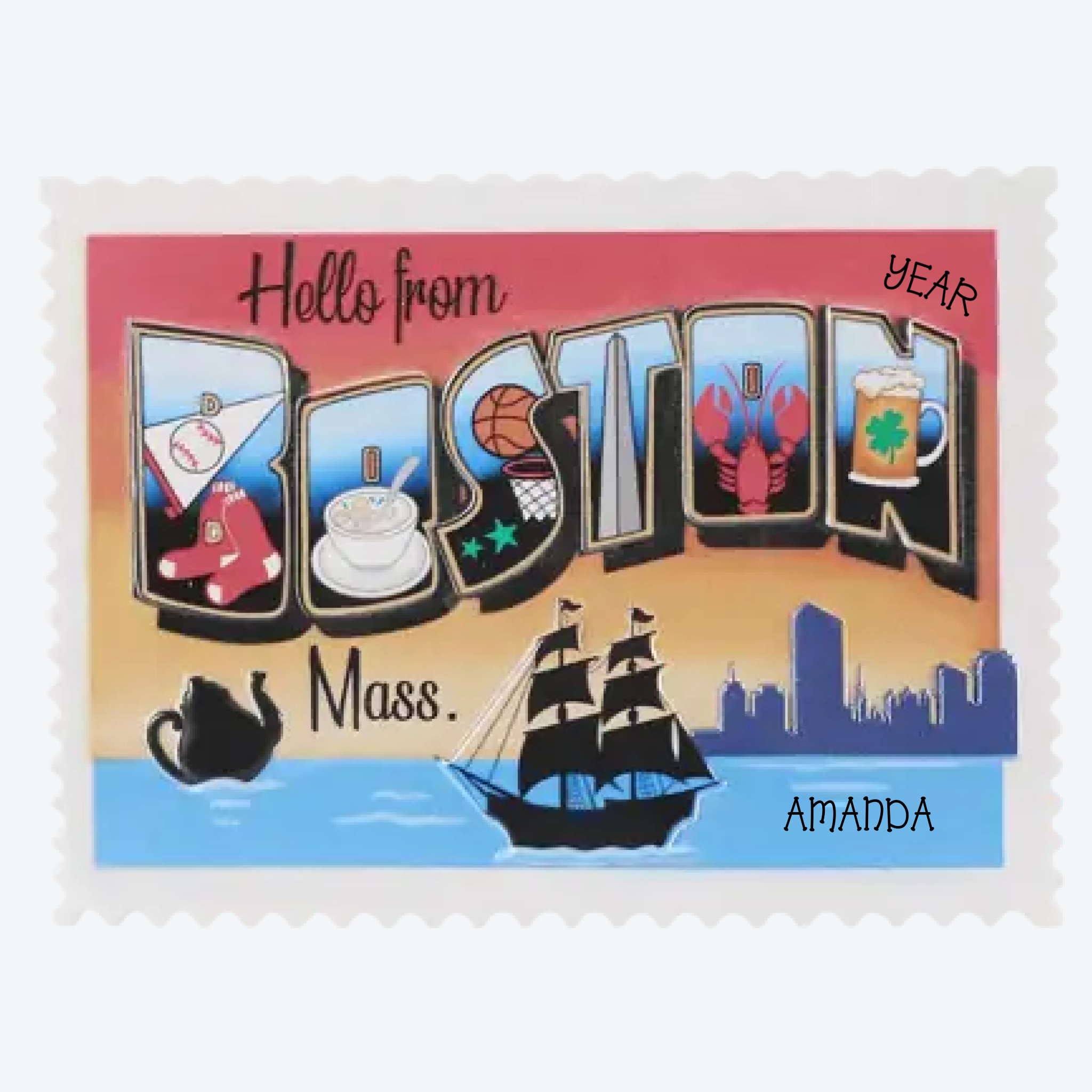 Boston Personalized Christmas Ornament