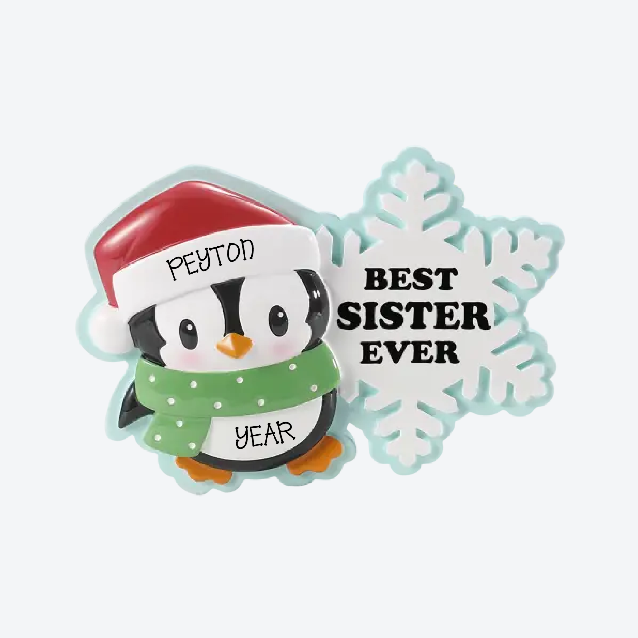 Penguin Sister Personalized Christmas Ornament