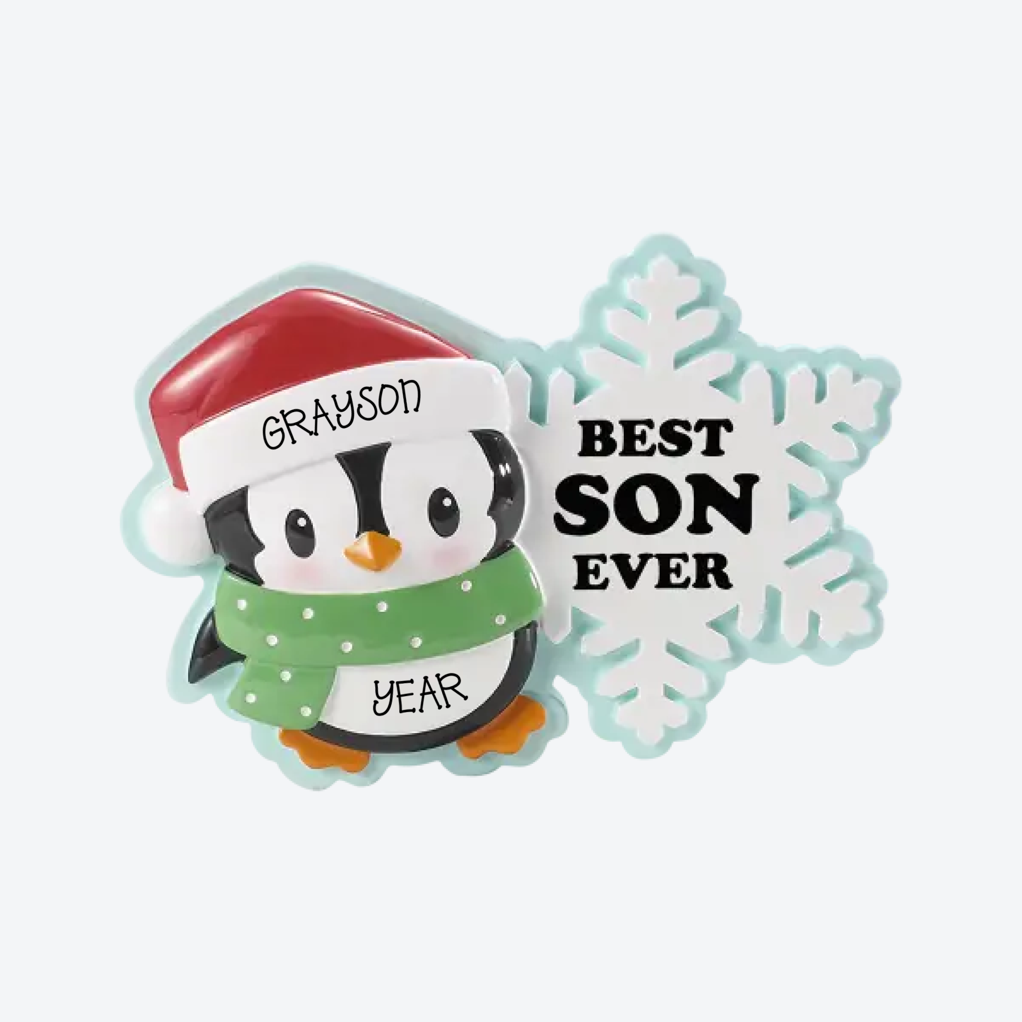 Penguin Son Personalized Christmas Ornament